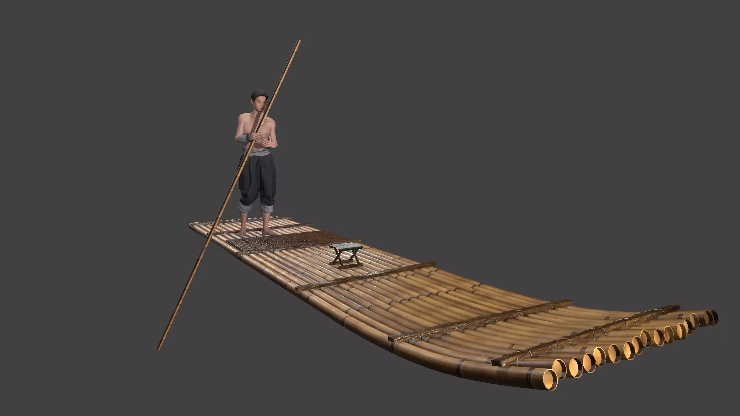fisherman  boats Low-poly 3D model_0