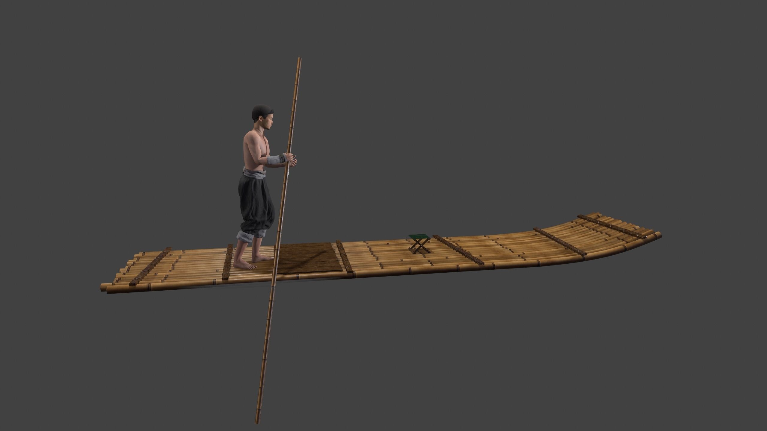 fisherman  boats Low-poly 3D model_2