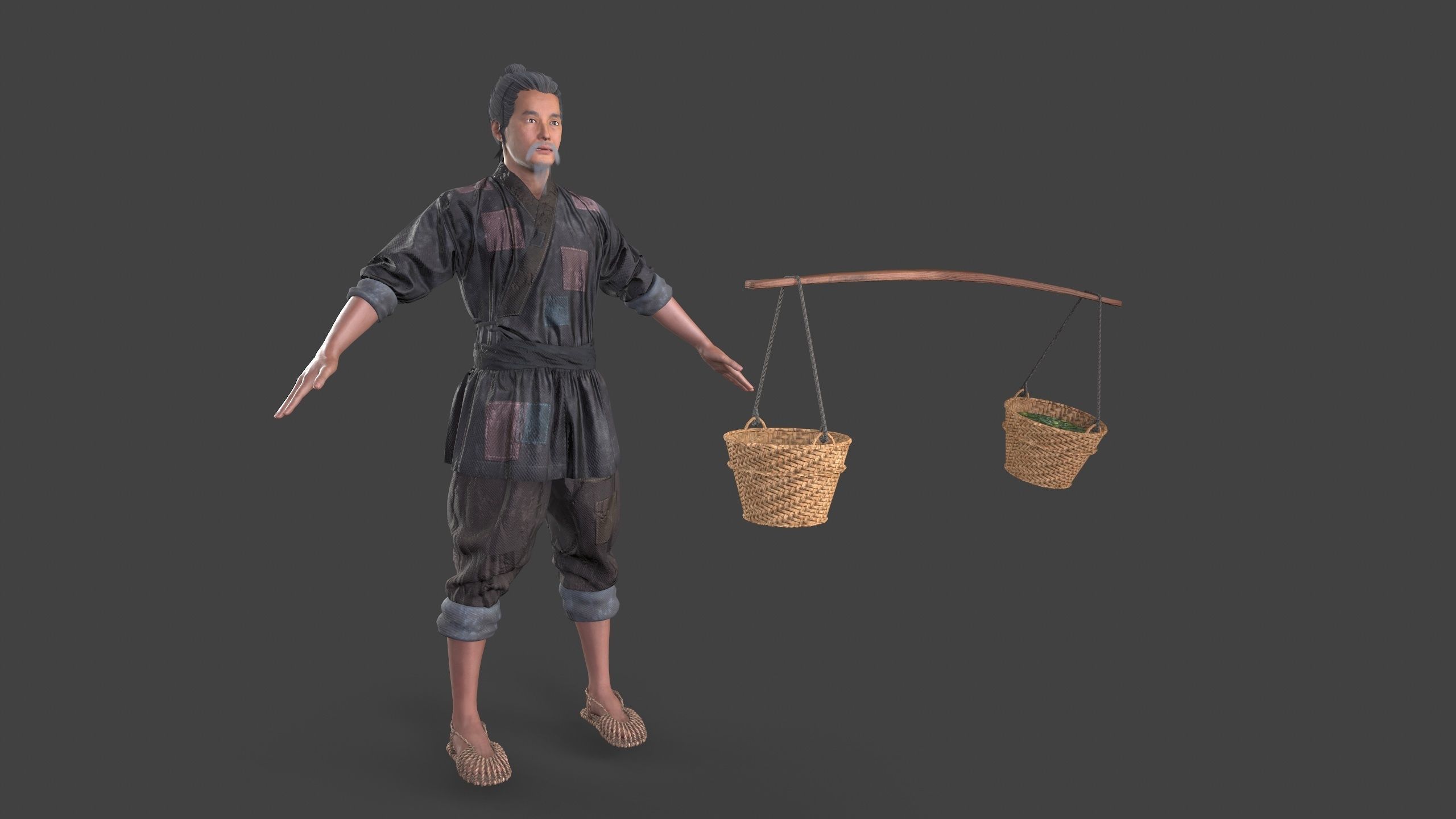 farmer Low-poly 3D model_10