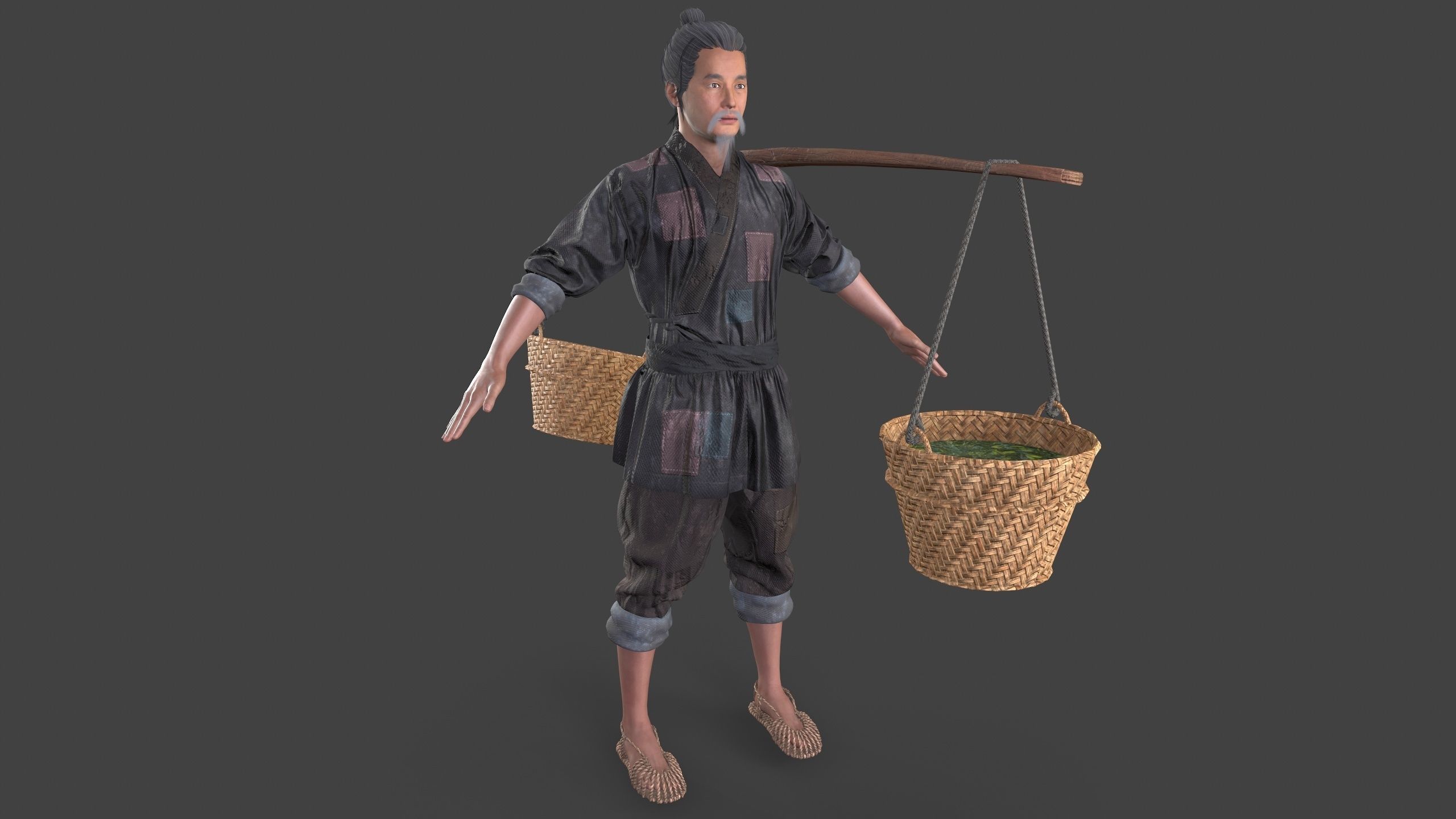 farmer Low-poly 3D model_7