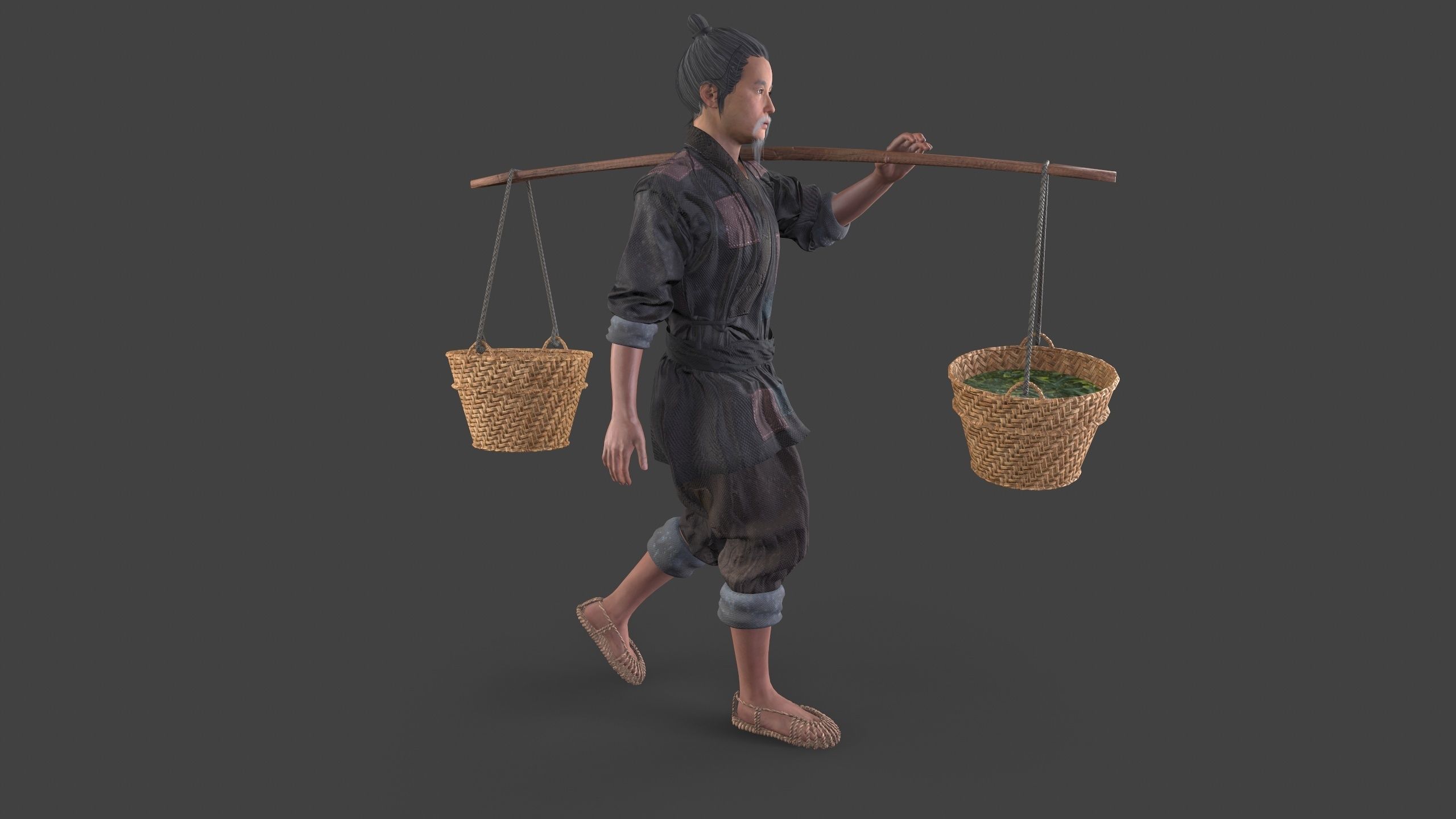 farmer Low-poly 3D model_3