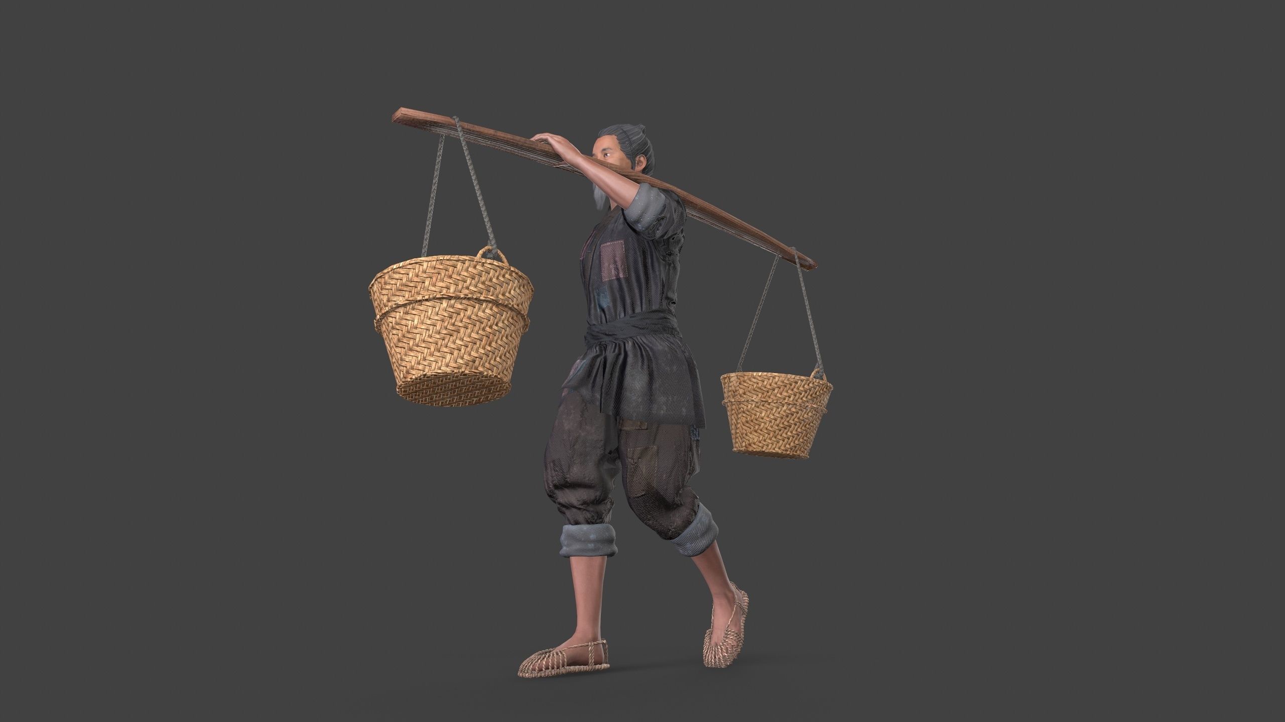 farmer Low-poly 3D model_6