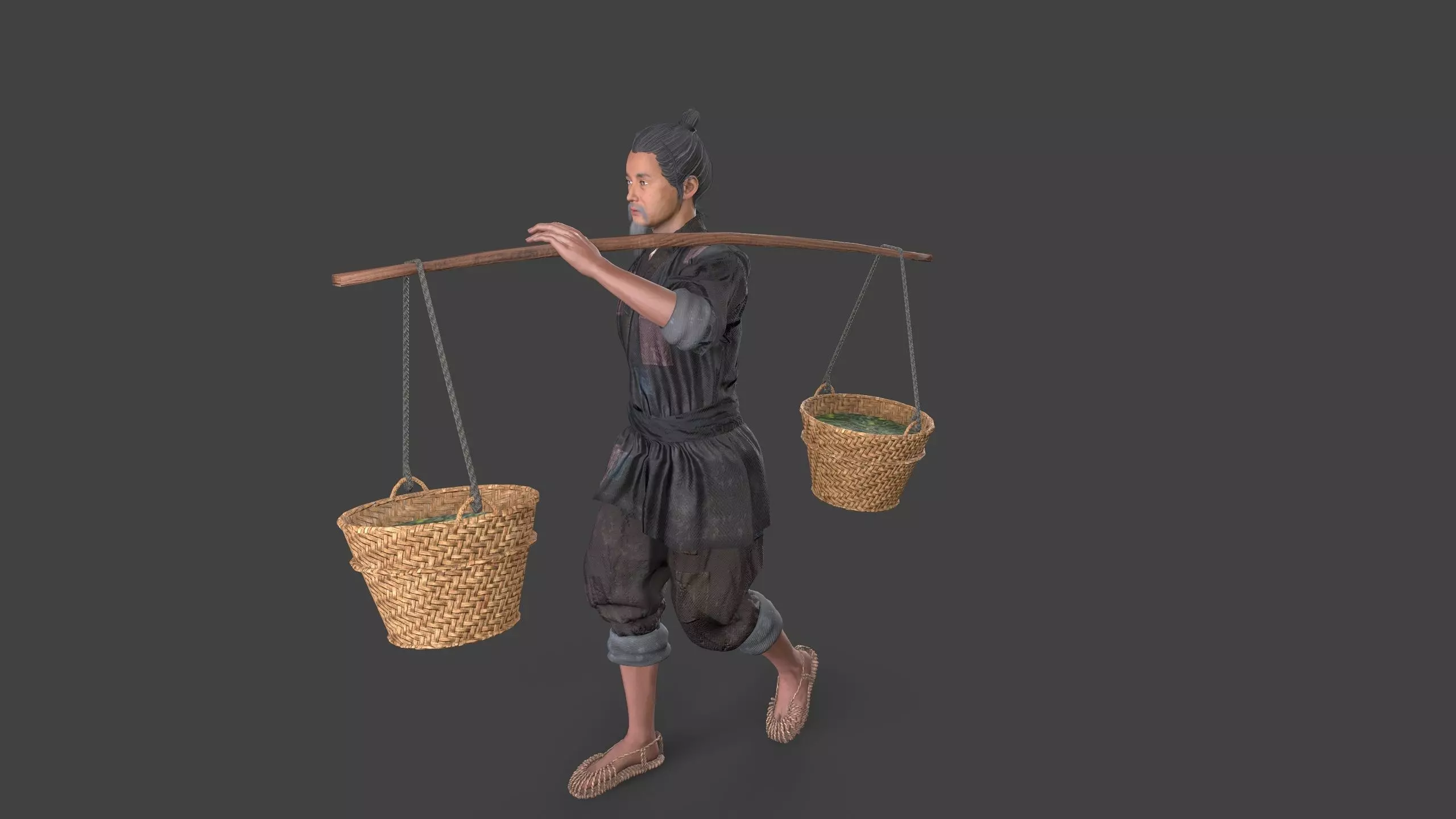 farmer Low-poly 3D model_0
