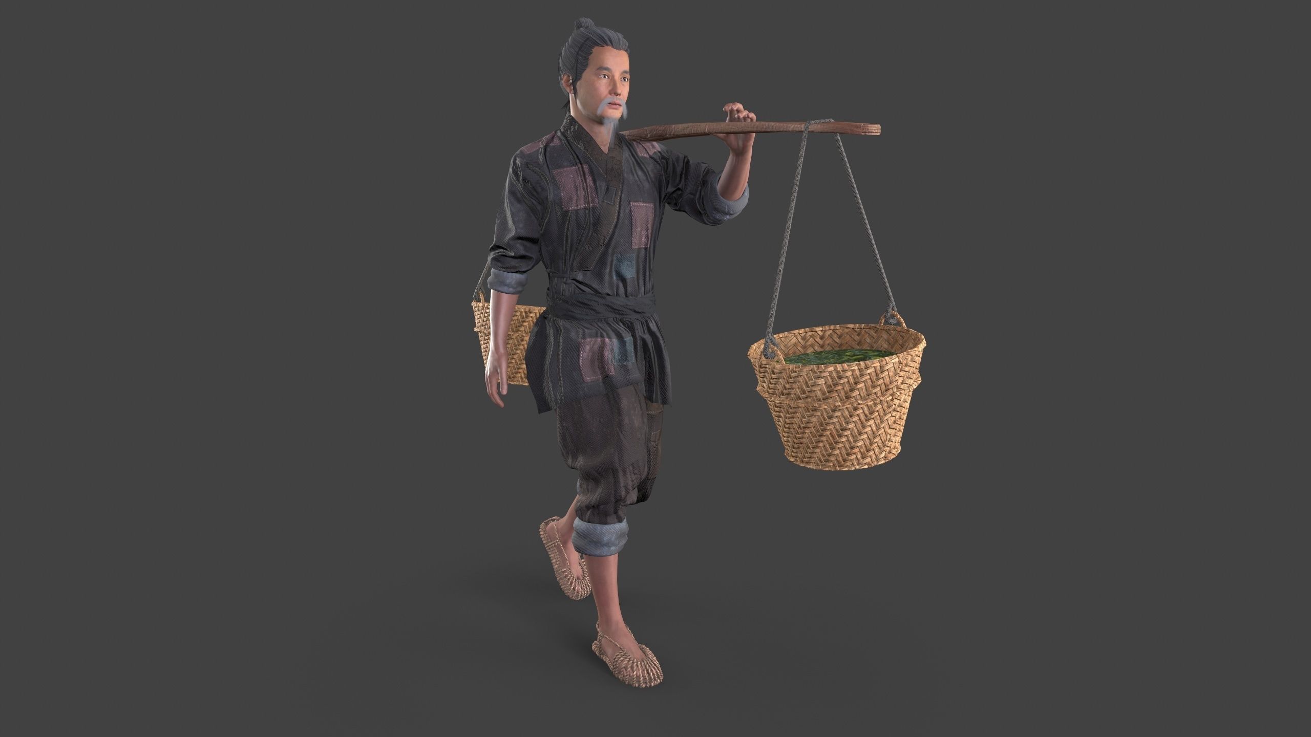 farmer Low-poly 3D model_2