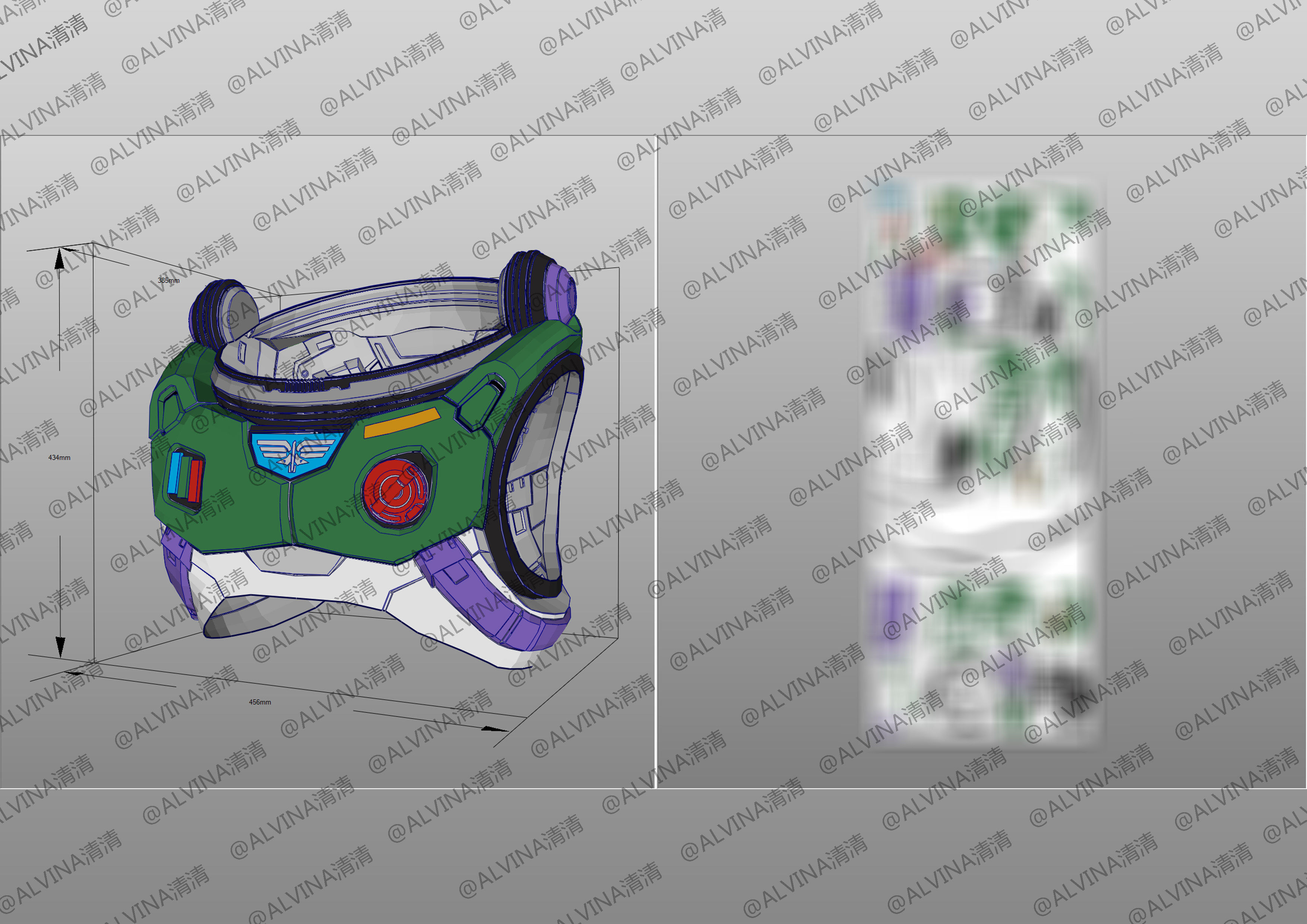 2022 Buzz Lightyear Armor pepakura Foam Full Low-poly 3D model_7