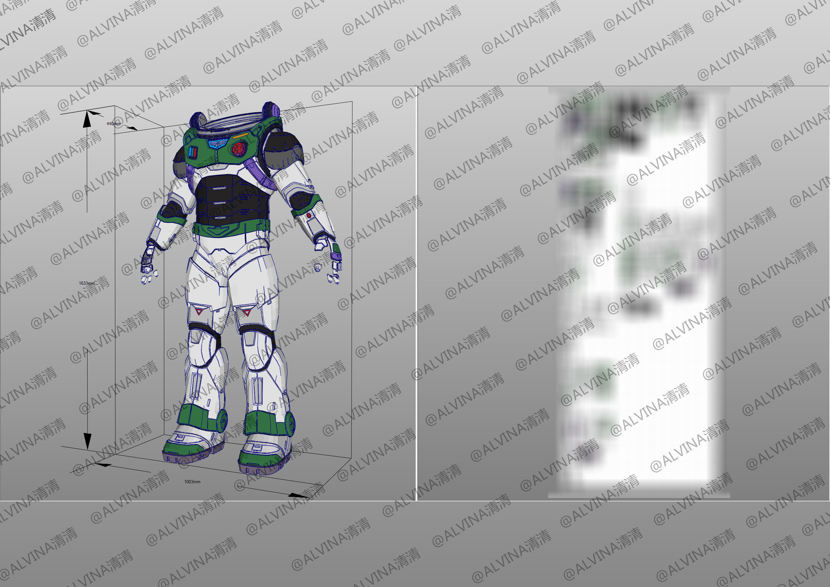 2022 Buzz Lightyear Armor pepakura Foam Full Low-poly 3D model_6