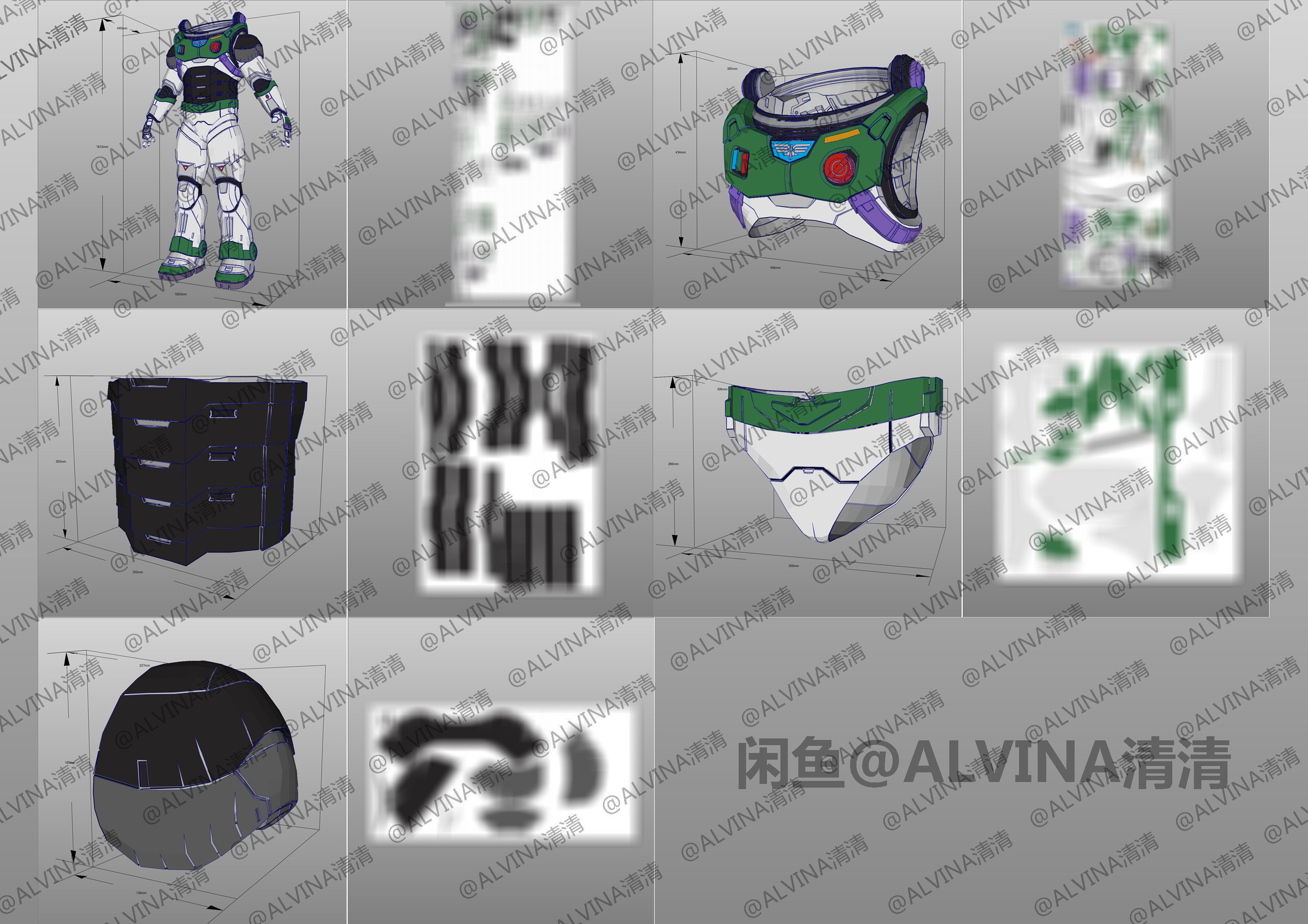 2022 Buzz Lightyear Armor pepakura Foam Full Low-poly 3D model_2