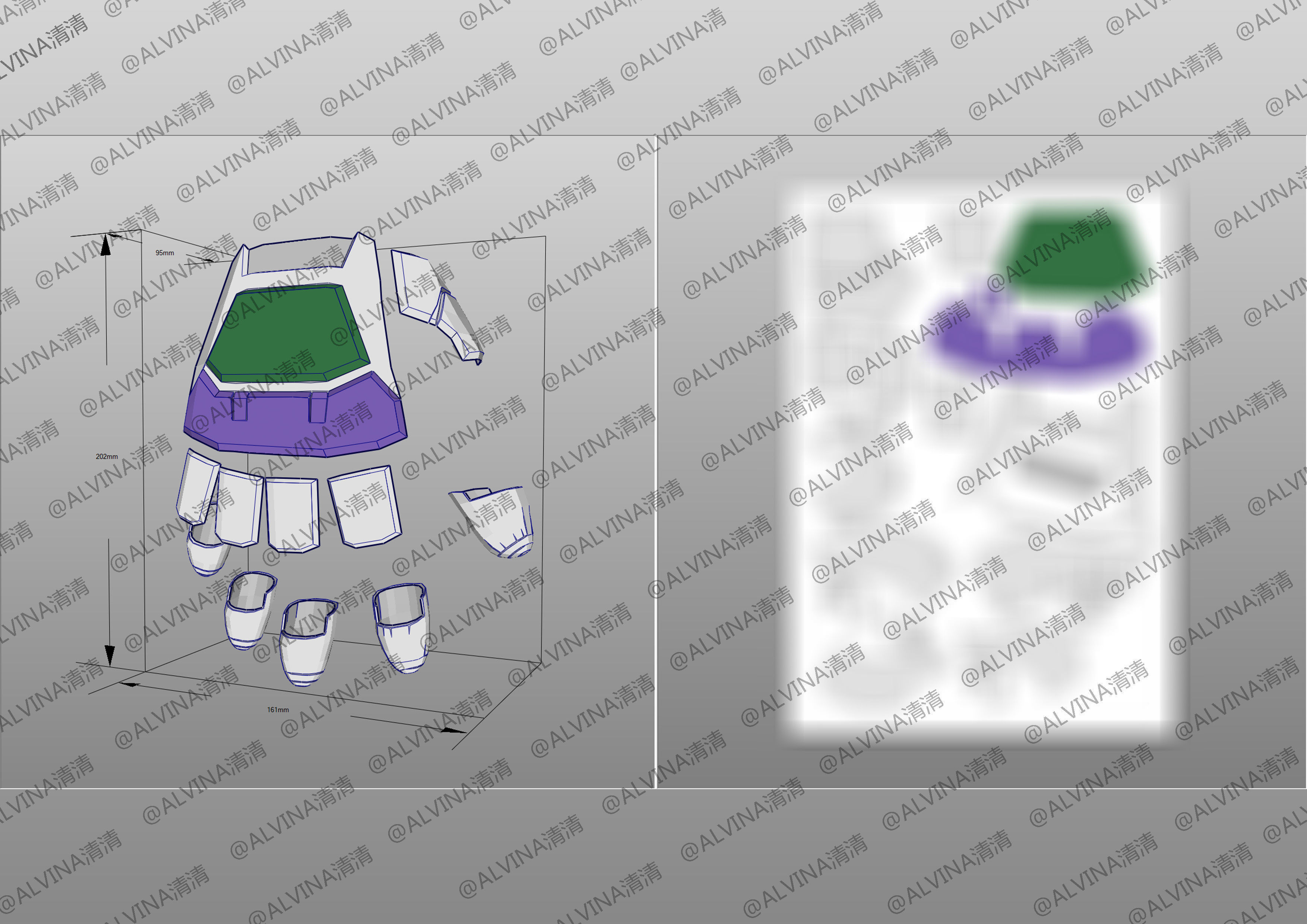 2022 Buzz Lightyear Armor pepakura Foam Full Low-poly 3D model_17