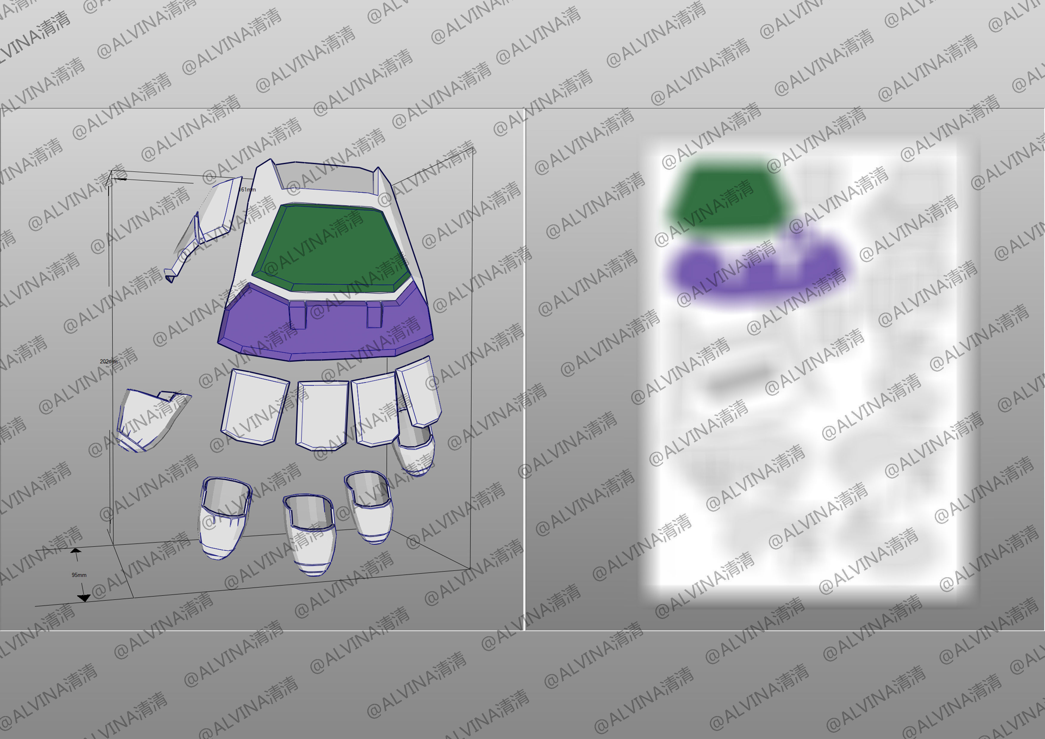2022 Buzz Lightyear Armor pepakura Foam Full Low-poly 3D model_13