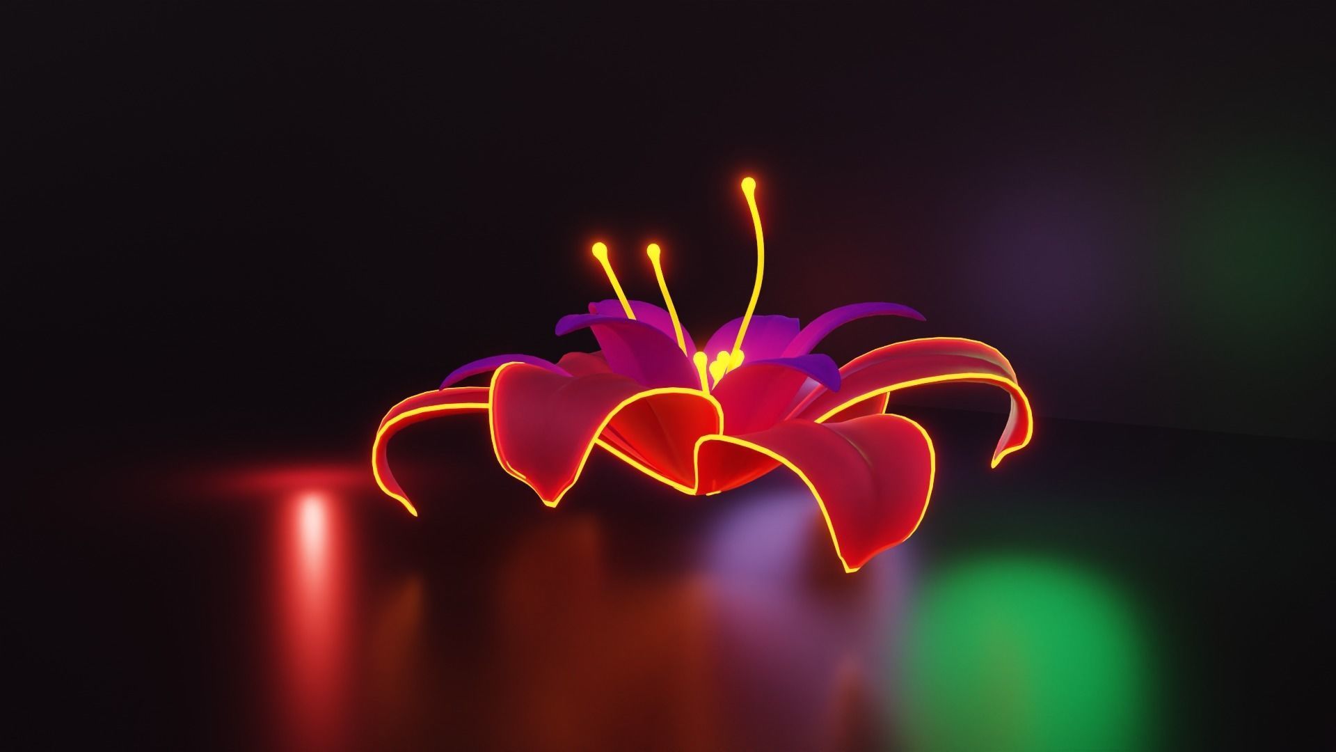 Glowing Flower 3D model_2