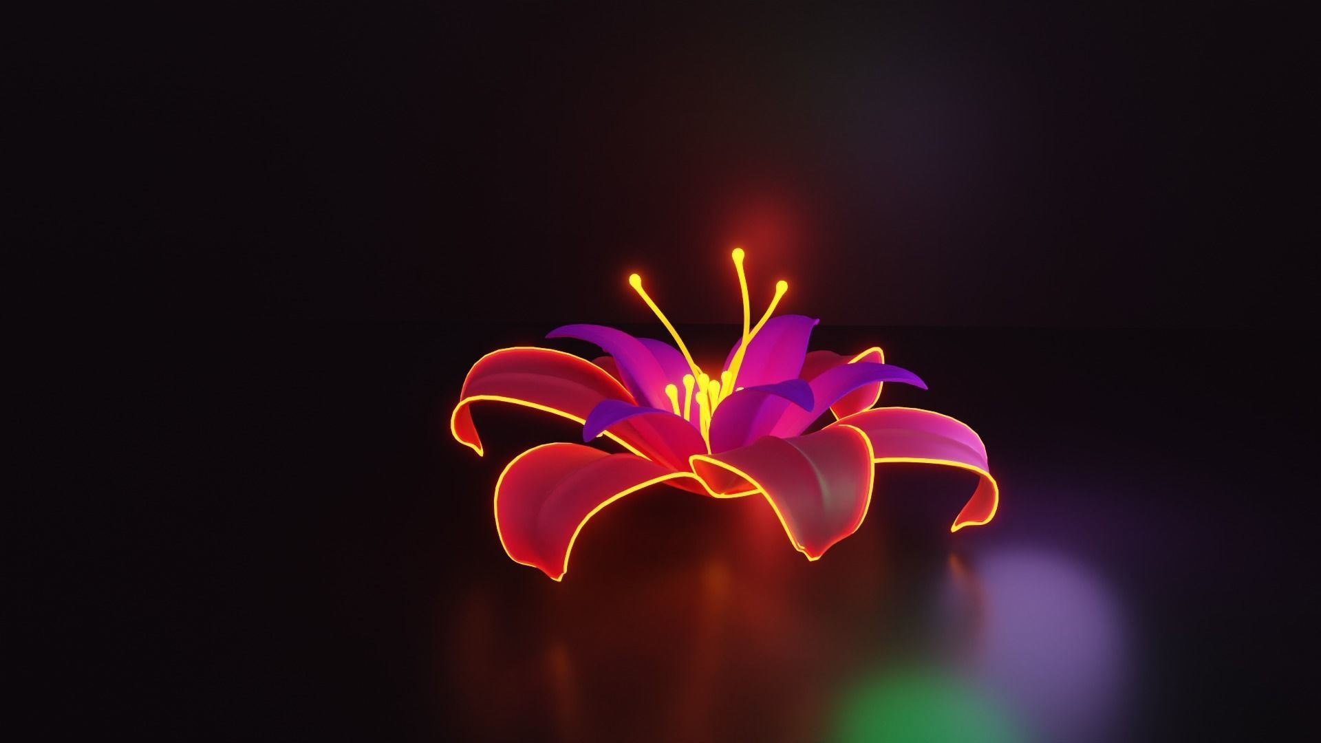 Glowing Flower 3D model_3
