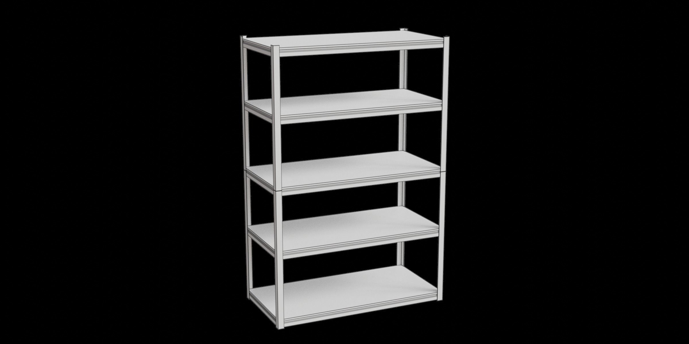 5 Shelf Storage Rack Low-poly 3D model_2