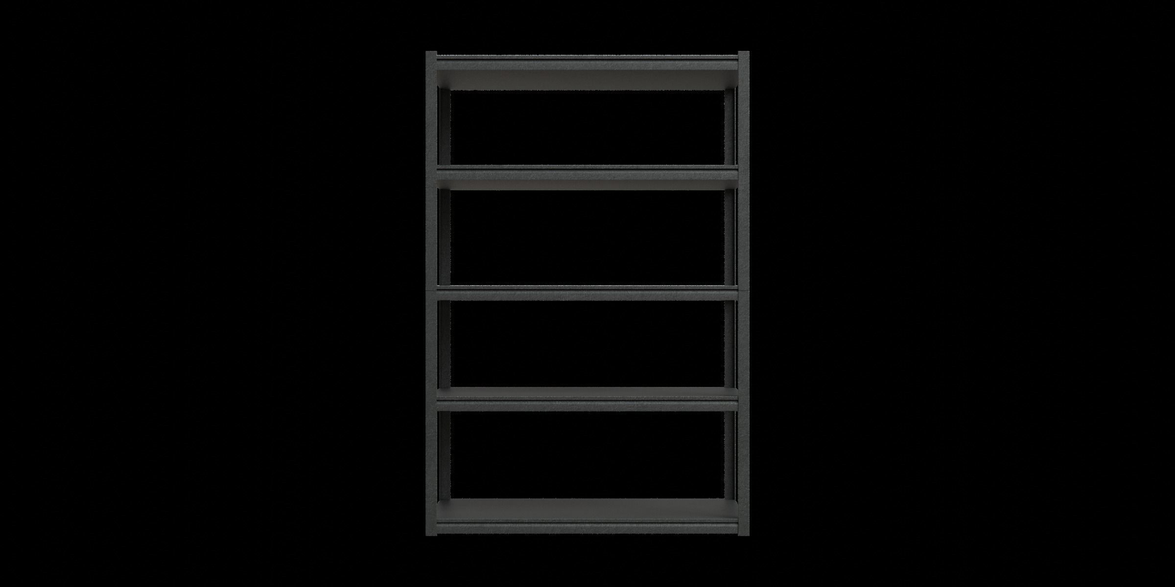 5 Shelf Storage Rack Low-poly 3D model_4