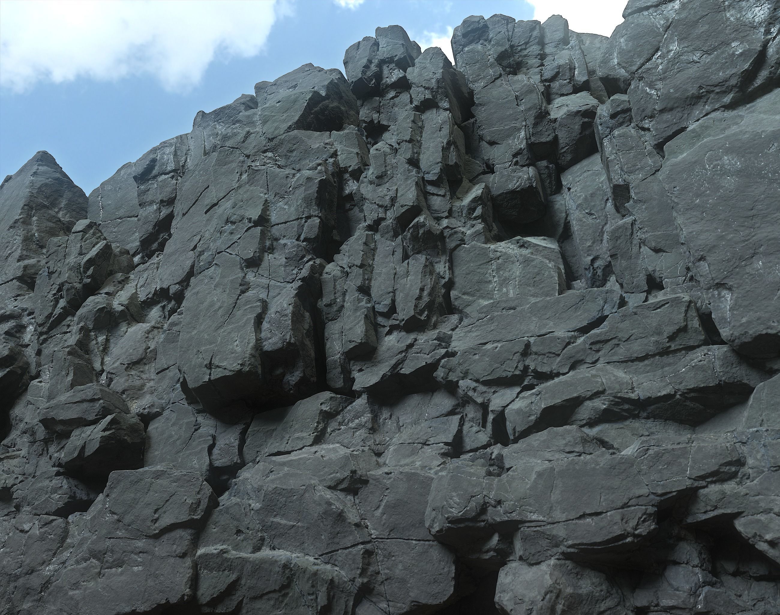 Low poly Black Modular Rock 230702 Low-poly 3D model_1