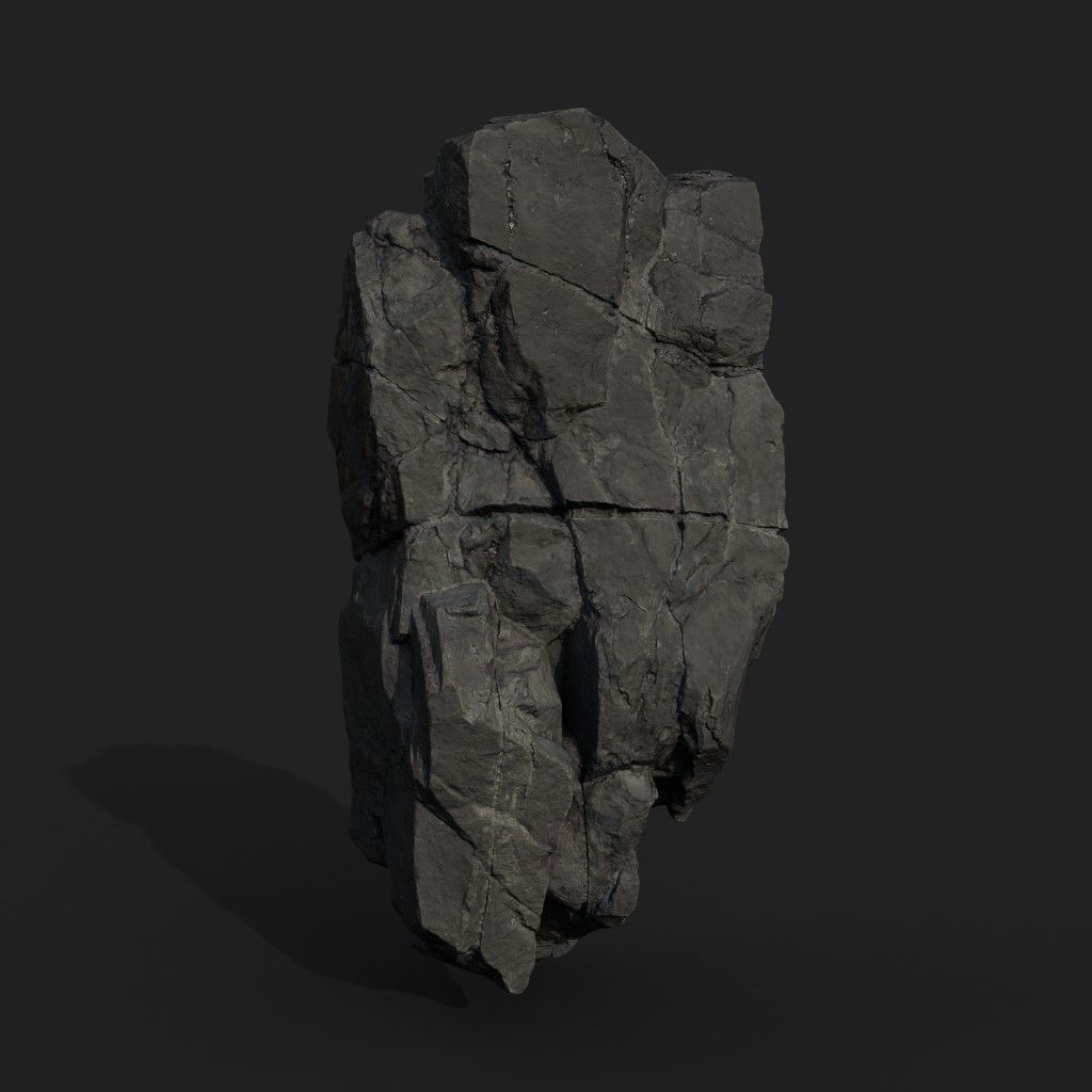 Low poly Black Modular Rock 230702 Low-poly 3D model_15