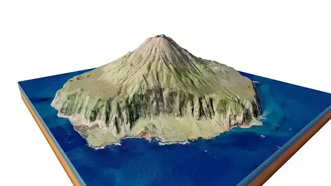 Tristan da Cunha islands 3d Model Terrain Low-poly 3D model
