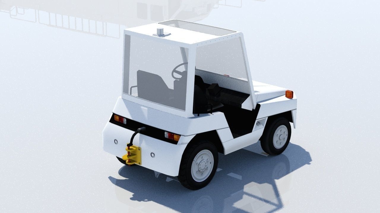 Toyota TD25 Small Tractor airport Tug Low Poly Low-poly 3D model_2