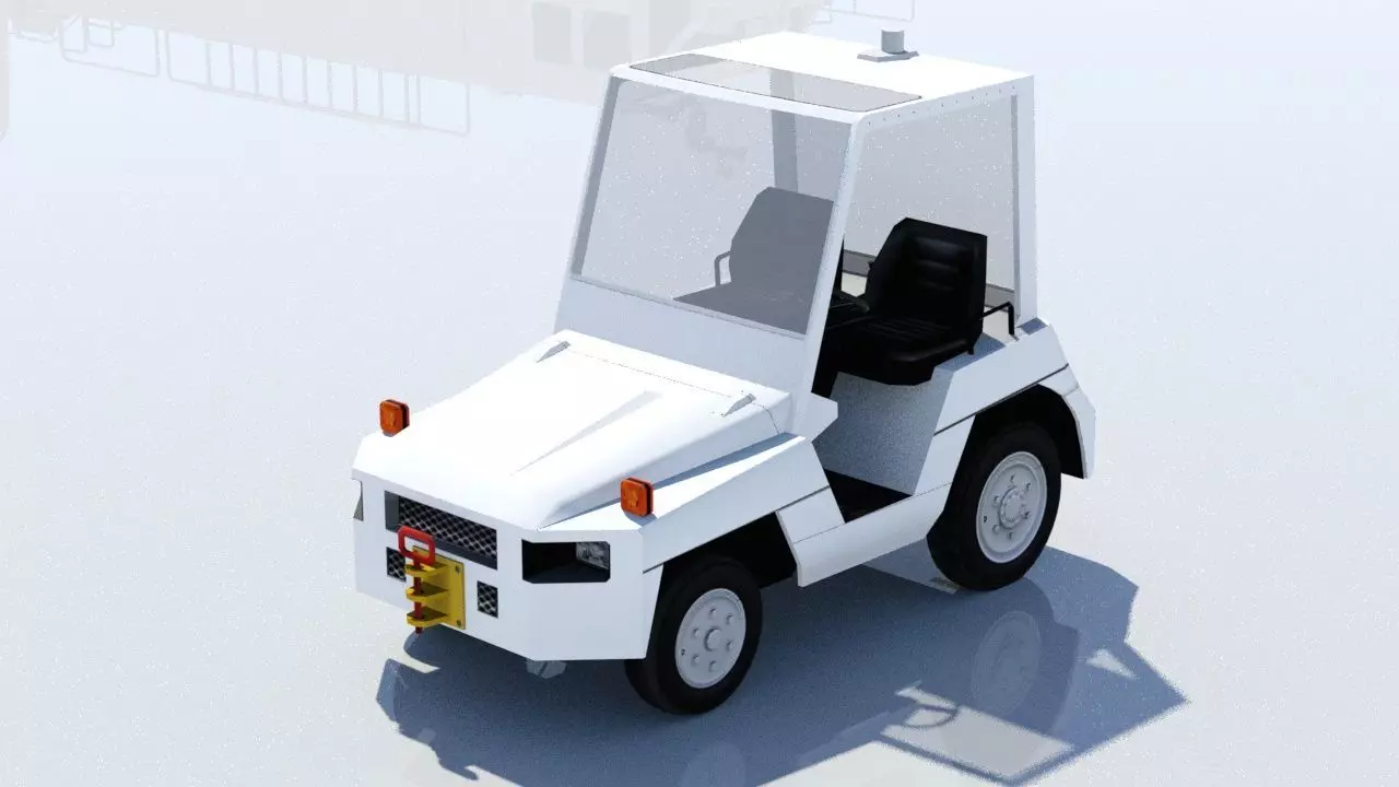 Toyota TD25 Small Tractor airport Tug Low Poly Low-poly 3D model_0