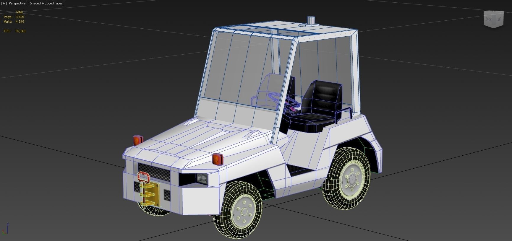 Toyota TD25 Small Tractor airport Tug Low Poly Low-poly 3D model_5