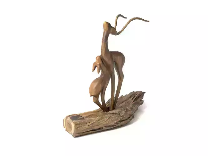 Wooden deers decoration
