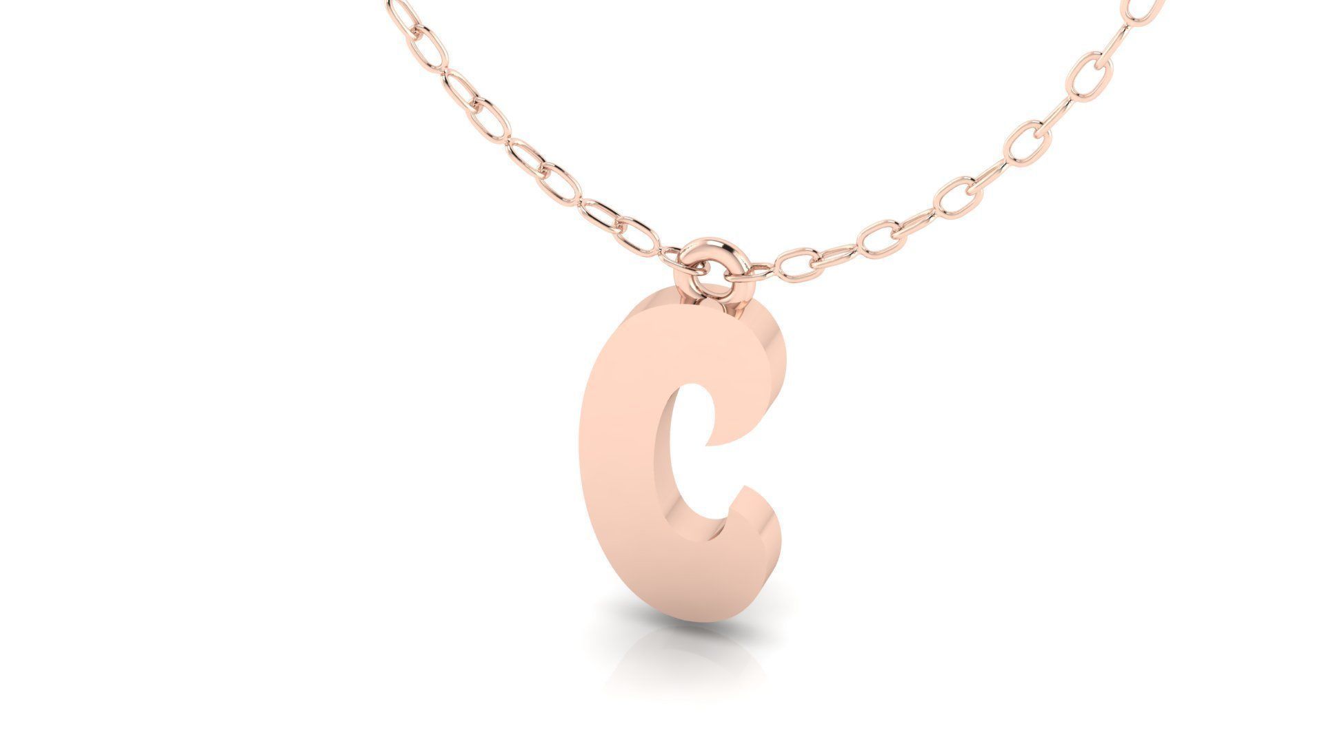Alphabet Stylish Pendant C 3D print model_6
