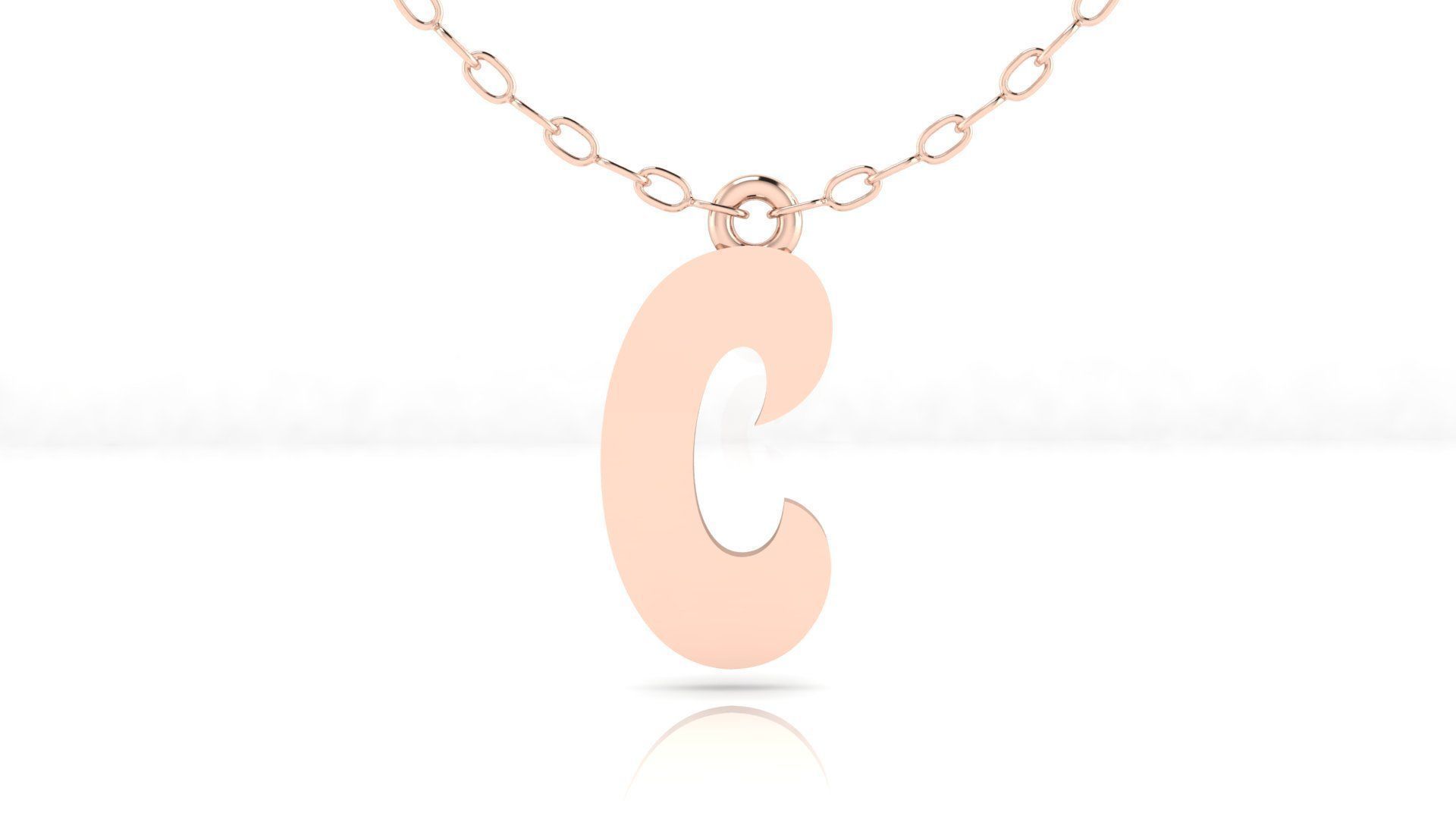Alphabet Stylish Pendant C 3D print model_3