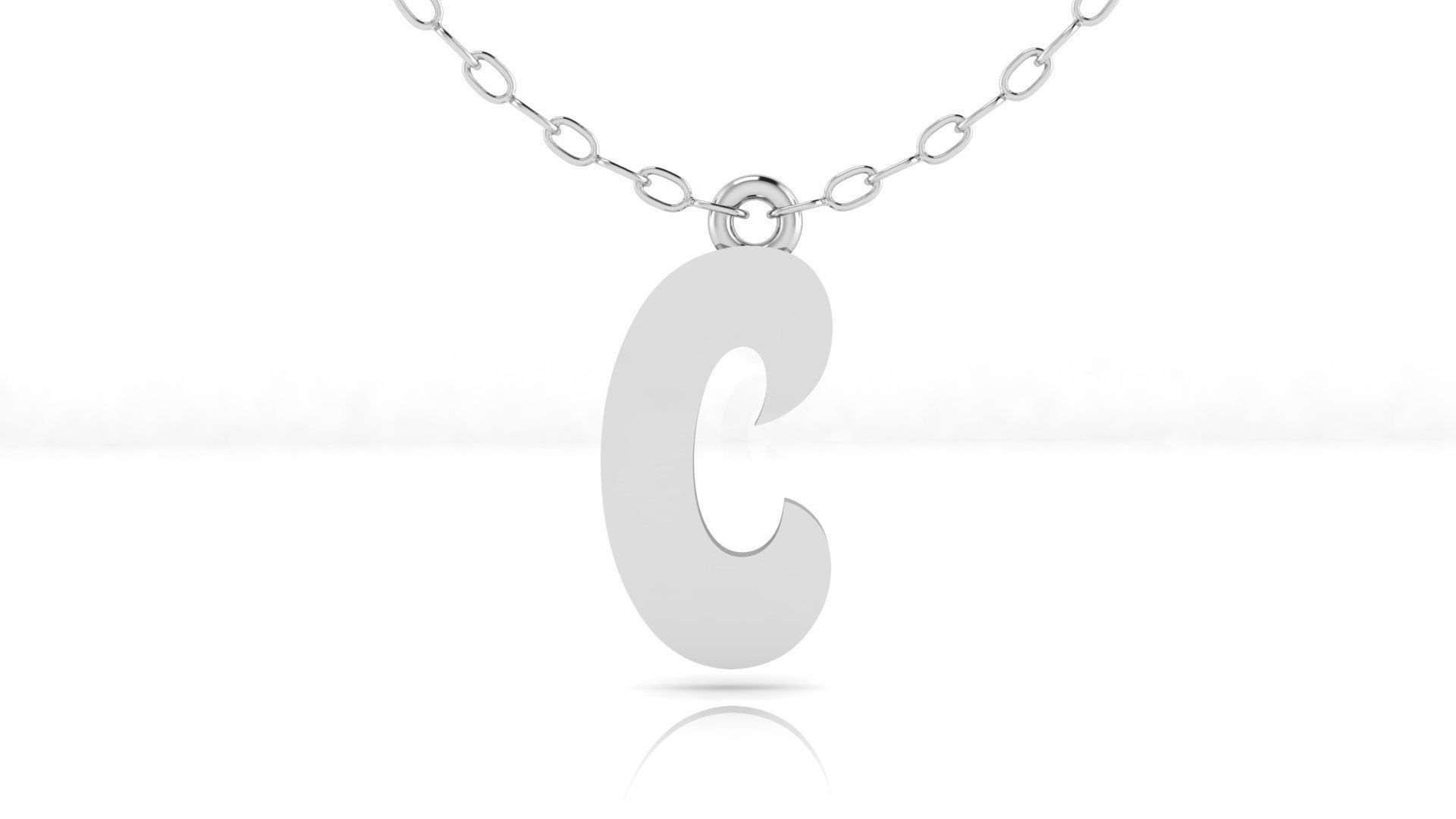 Alphabet Stylish Pendant C 3D print model_7