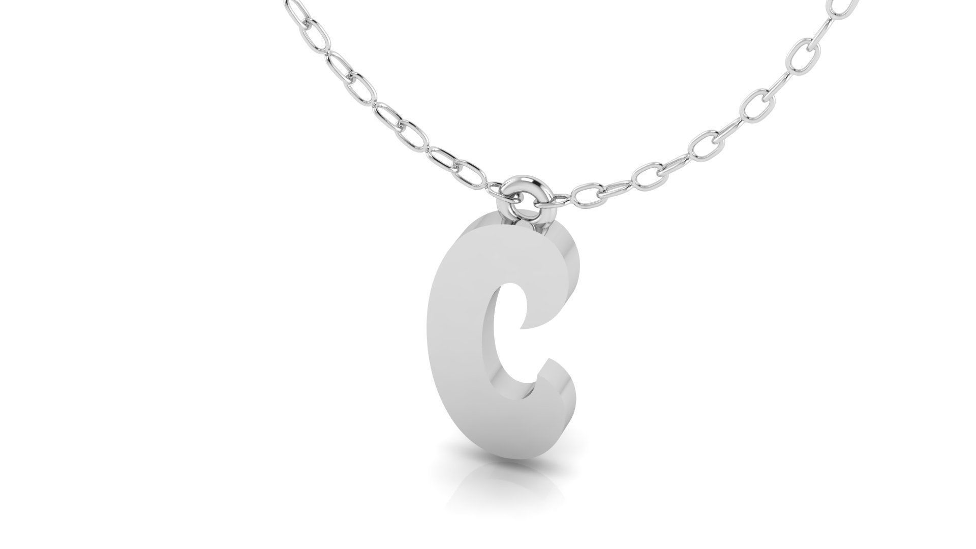 Alphabet Stylish Pendant C 3D print model_8