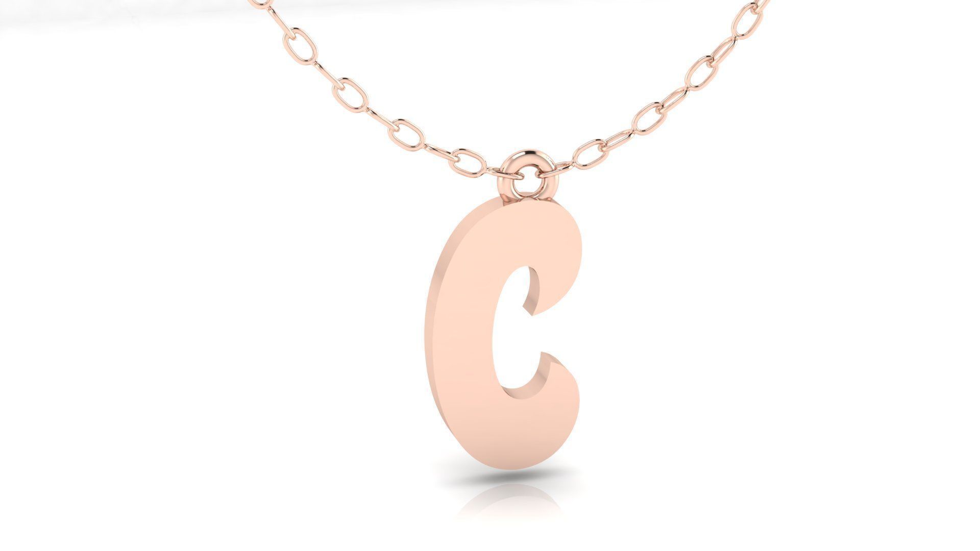 Alphabet Stylish Pendant C 3D print model_5