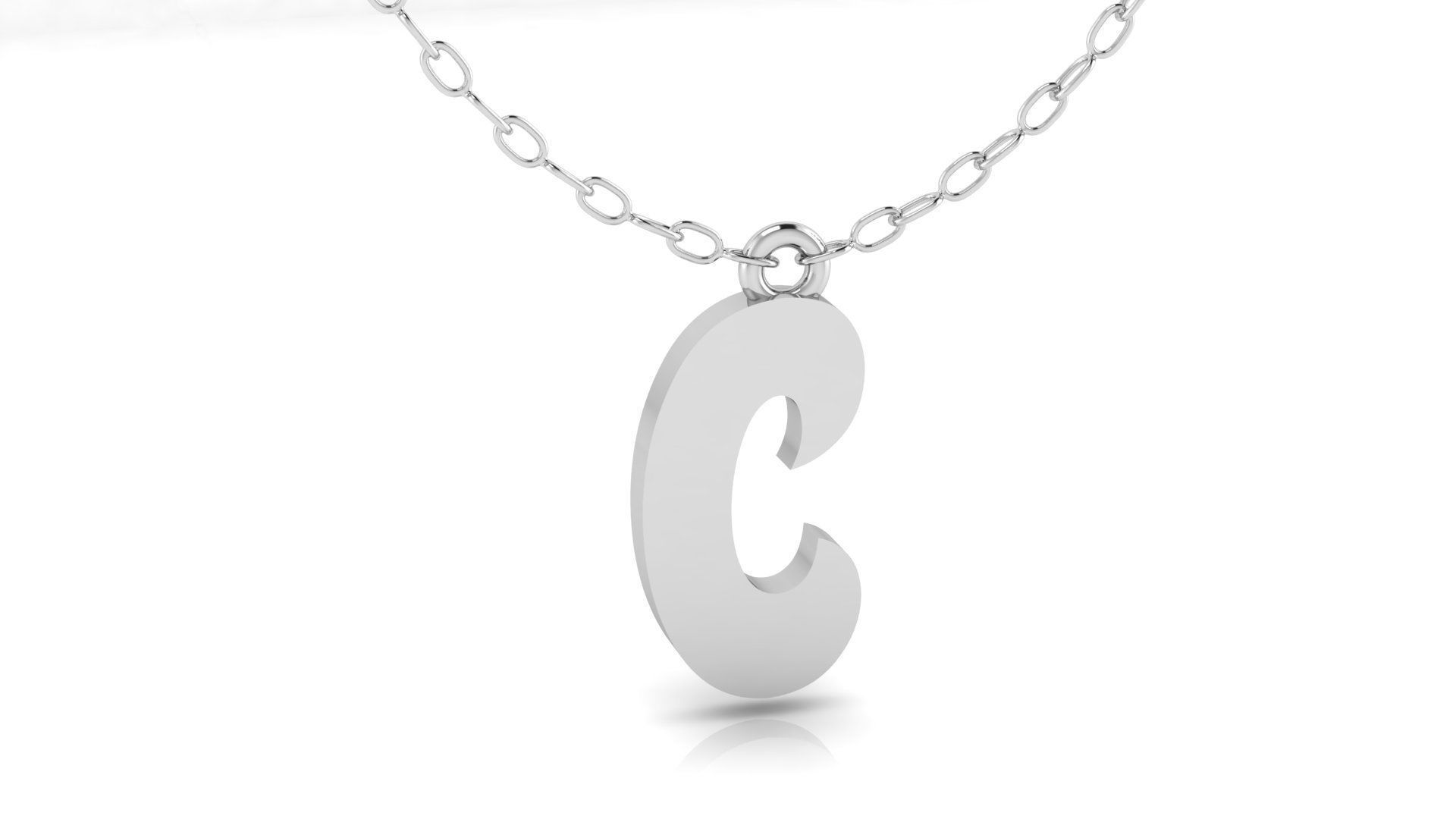 Alphabet Stylish Pendant C 3D print model_2