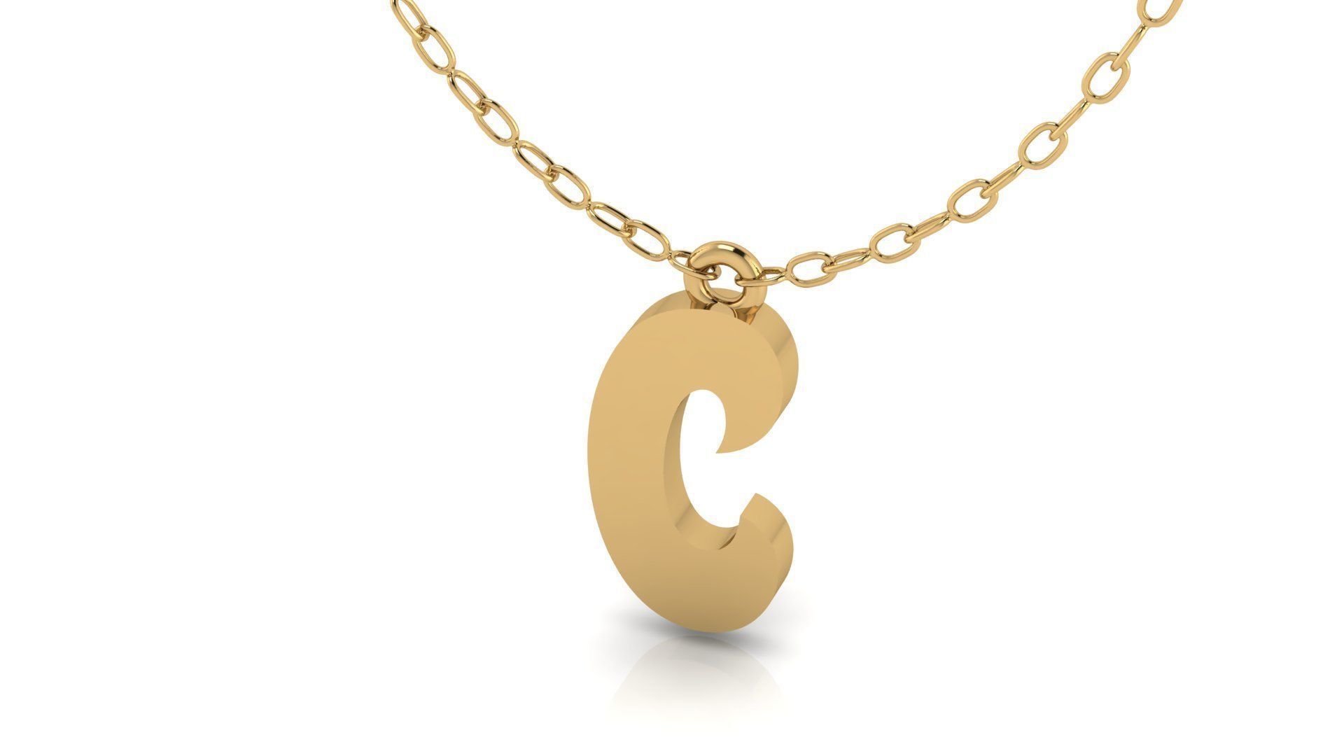 Alphabet Stylish Pendant C 3D print model_9