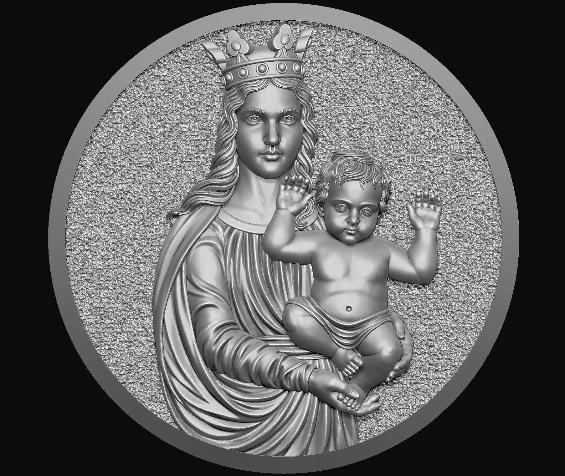 Mary with Baby Jesus 3D print model