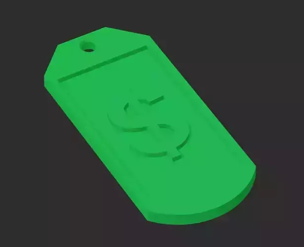 Money Keychain Symbol Price Tag  3D print model