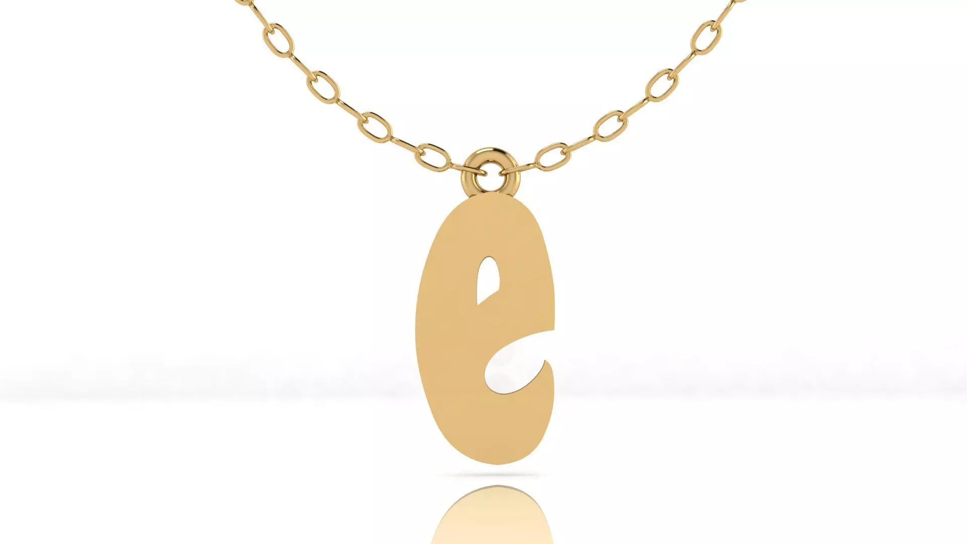 Alphabet Stylish Pendant E 3D print model_0