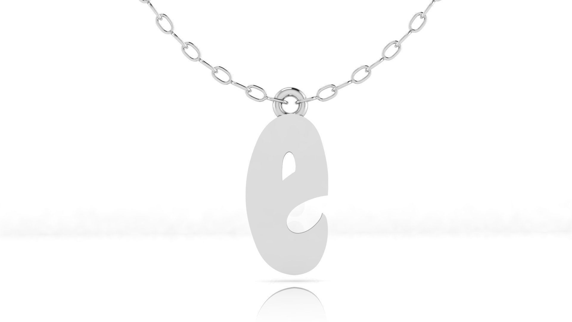 Alphabet Stylish Pendant E 3D print model_7