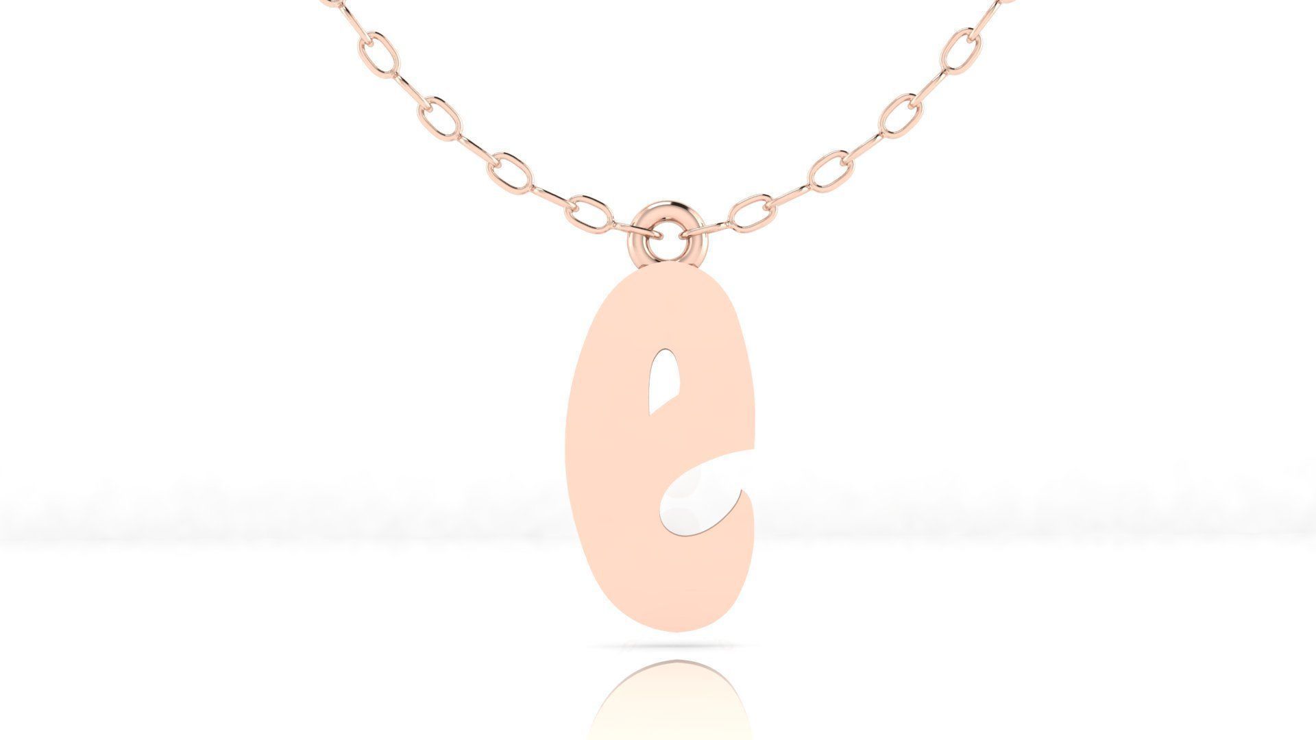 Alphabet Stylish Pendant E 3D print model_3