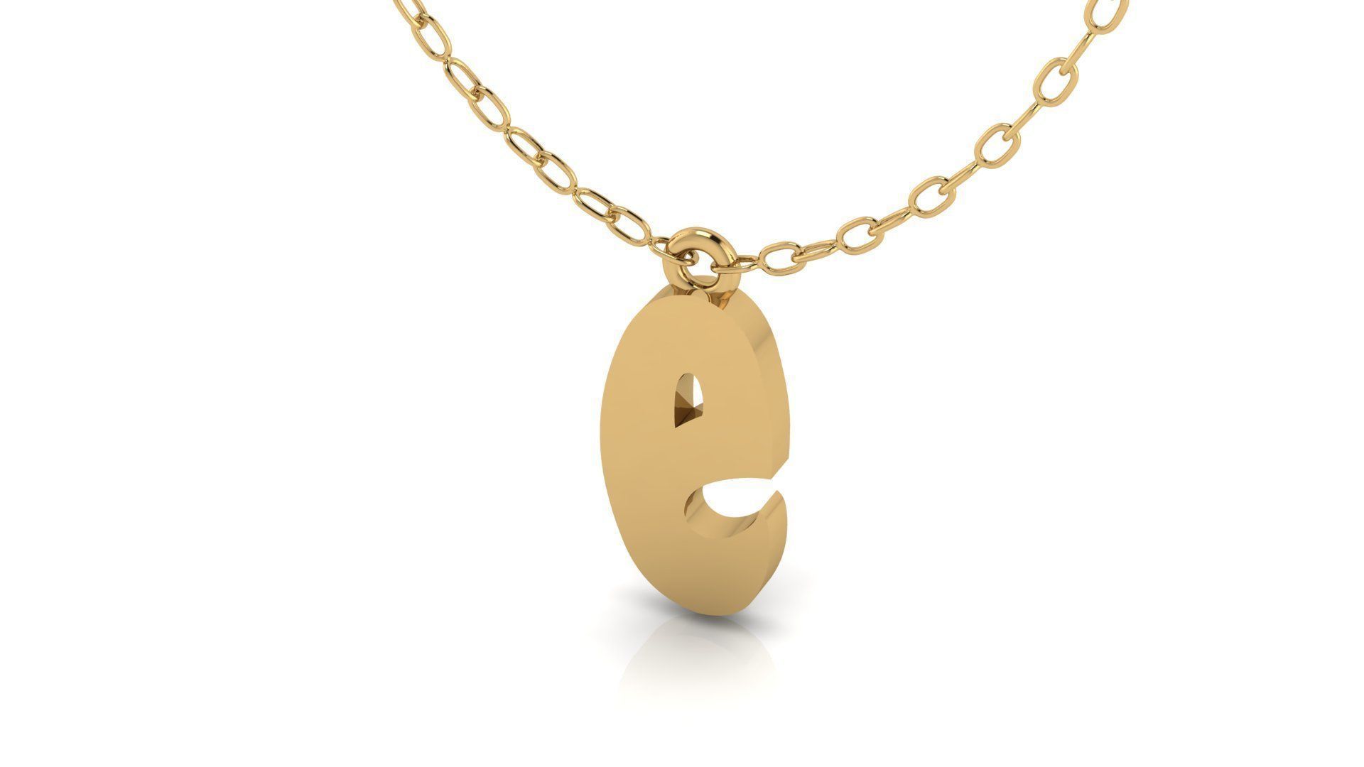 Alphabet Stylish Pendant E 3D print model_9