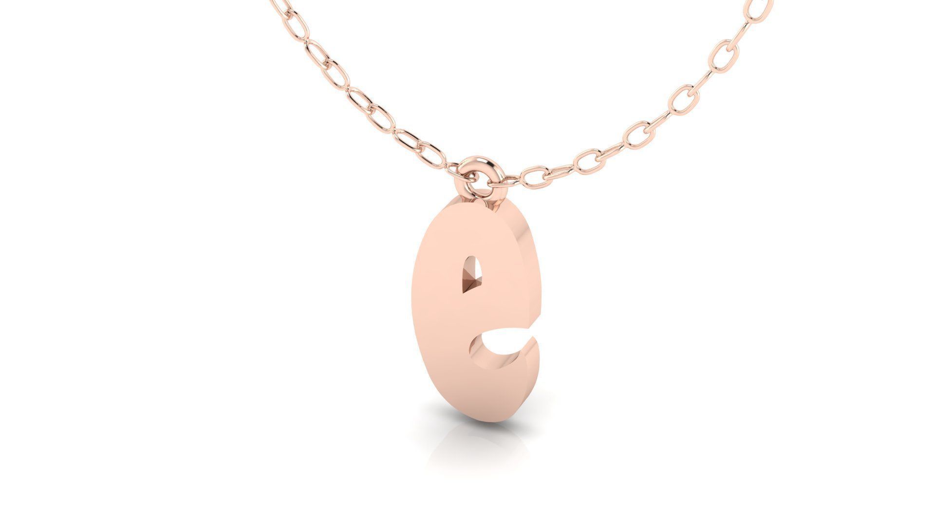 Alphabet Stylish Pendant E 3D print model_6