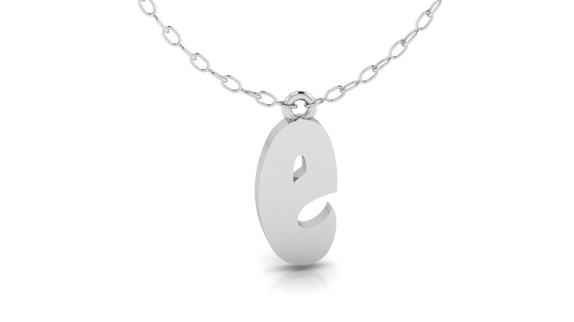 Alphabet Stylish Pendant E 3D print model_2