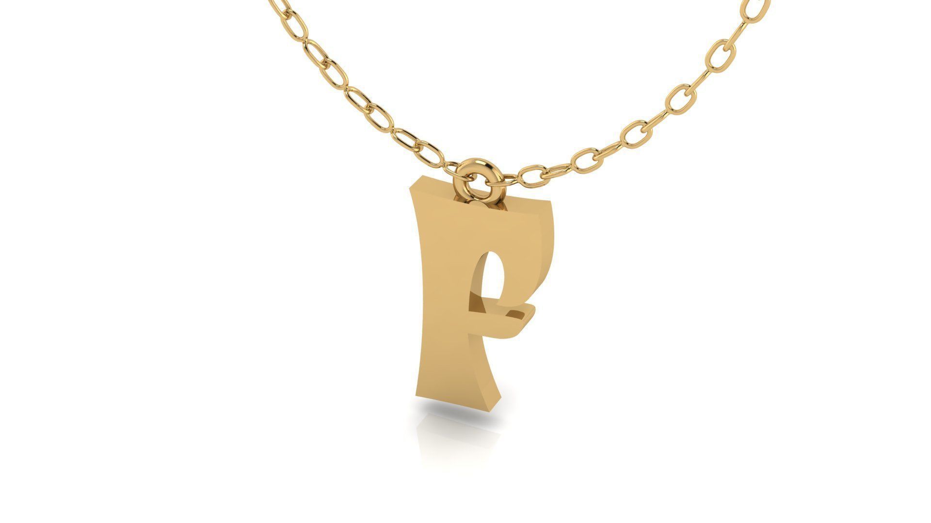 Alphabet Stylish Pendant F 3D print model_9