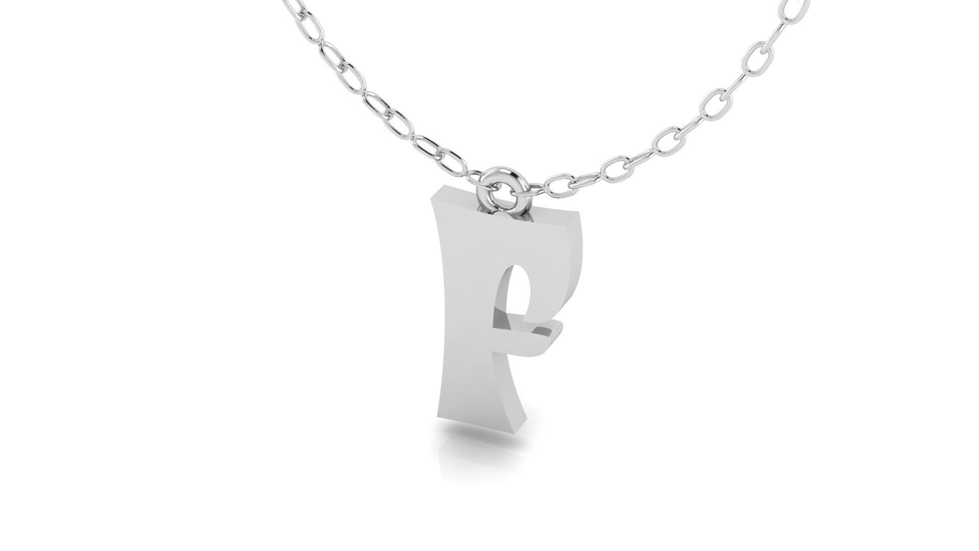 Alphabet Stylish Pendant F 3D print model_7