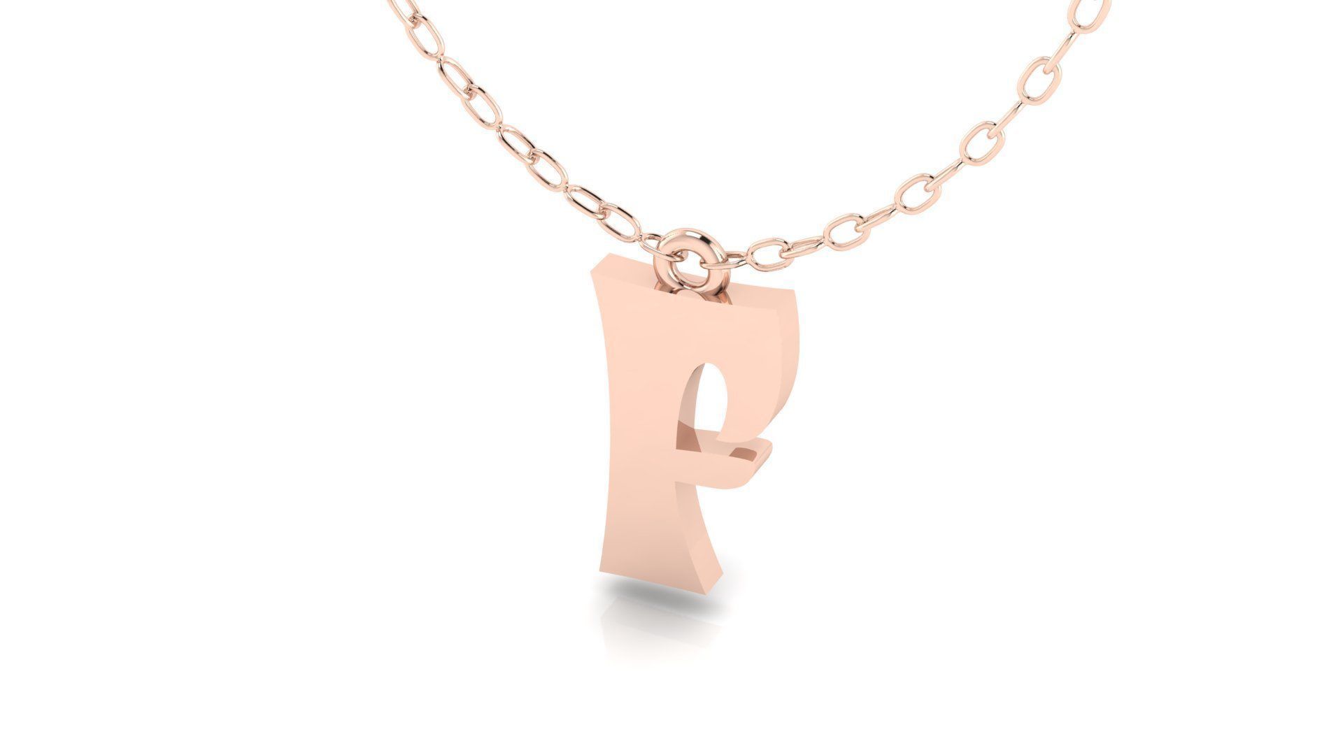 Alphabet Stylish Pendant F 3D print model_4