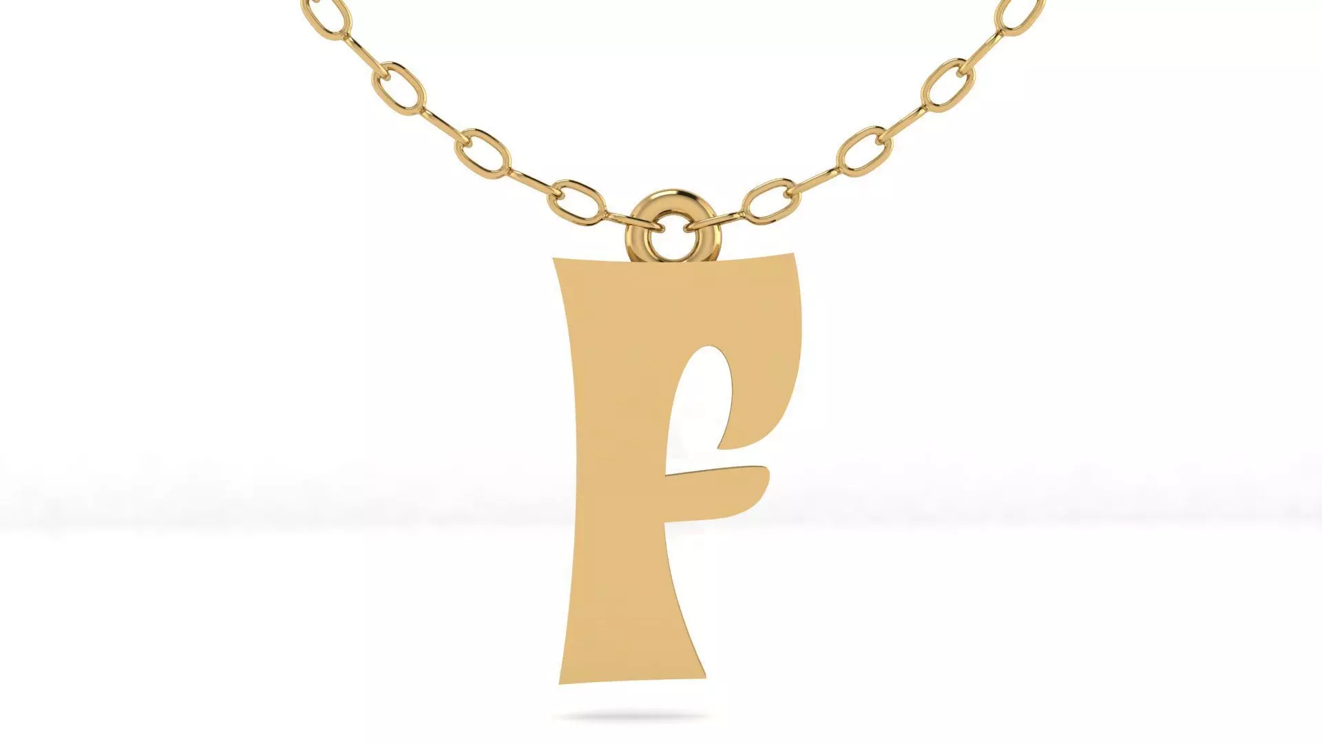 Alphabet Stylish Pendant F 3D print model_0