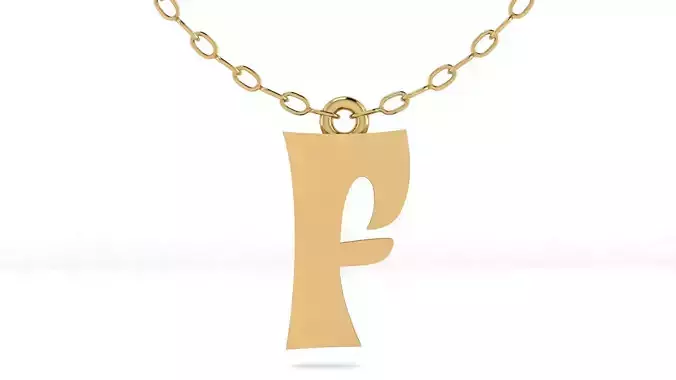 Alphabet Stylish Pendant F 3D print model