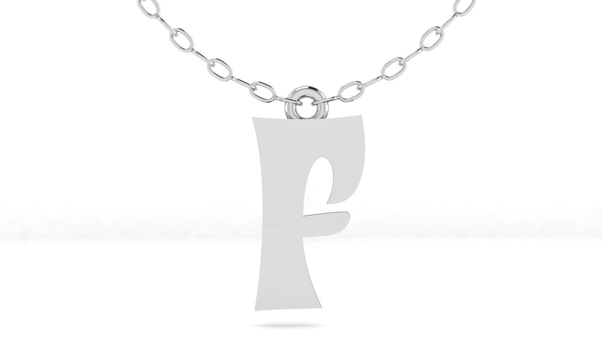 Alphabet Stylish Pendant F 3D print model_5