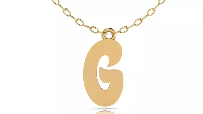 Alphabet Stylish Pendant G 3D print model