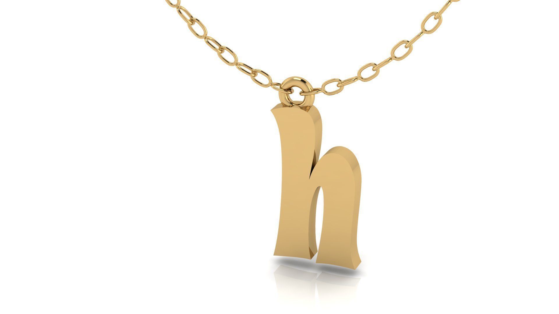 Alphabet Stylish Pendant H 3D print model_9