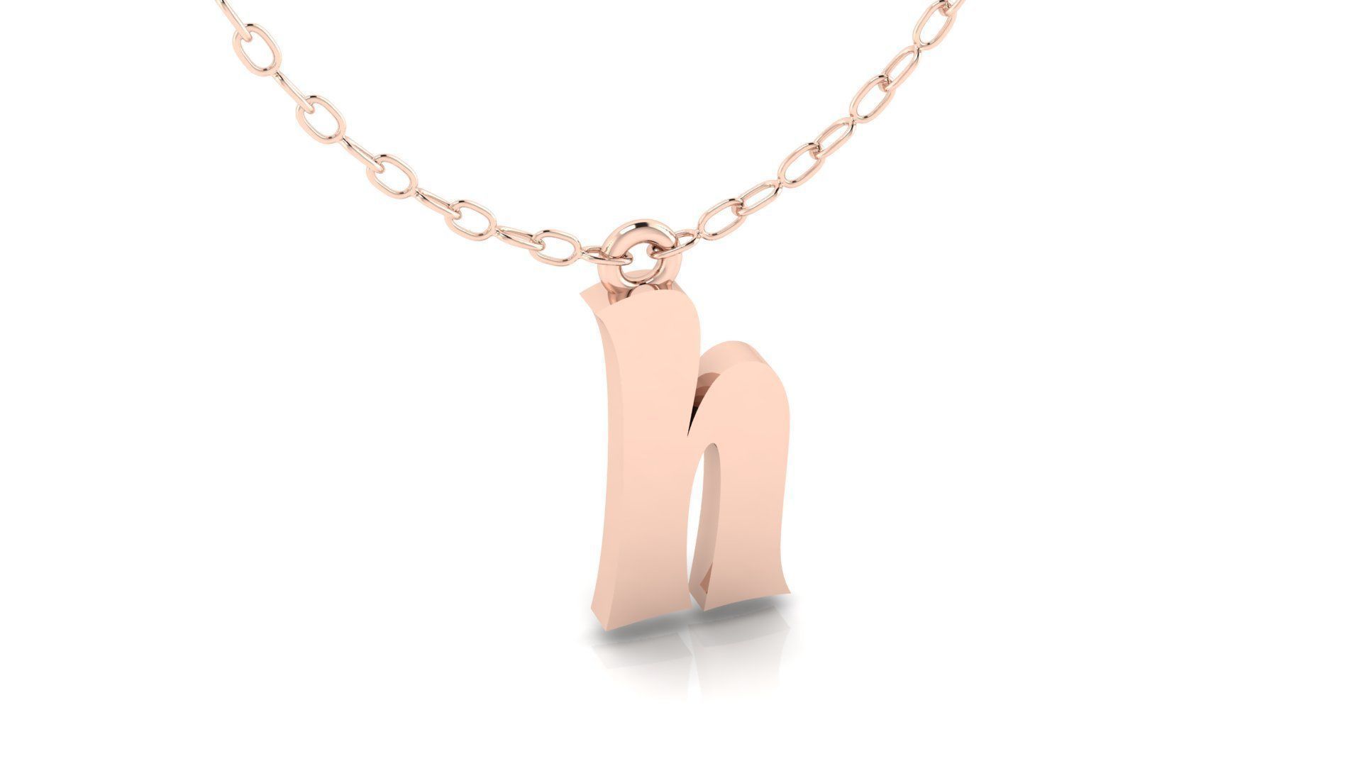 Alphabet Stylish Pendant H 3D print model_3