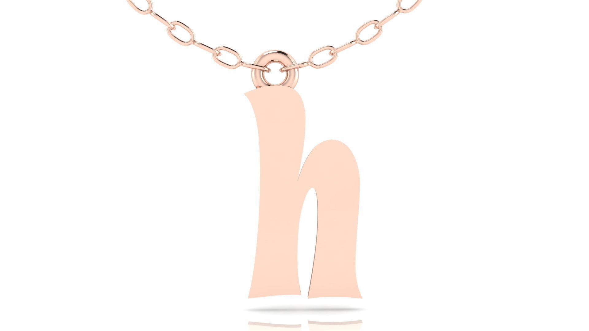 Alphabet Stylish Pendant H 3D print model_2