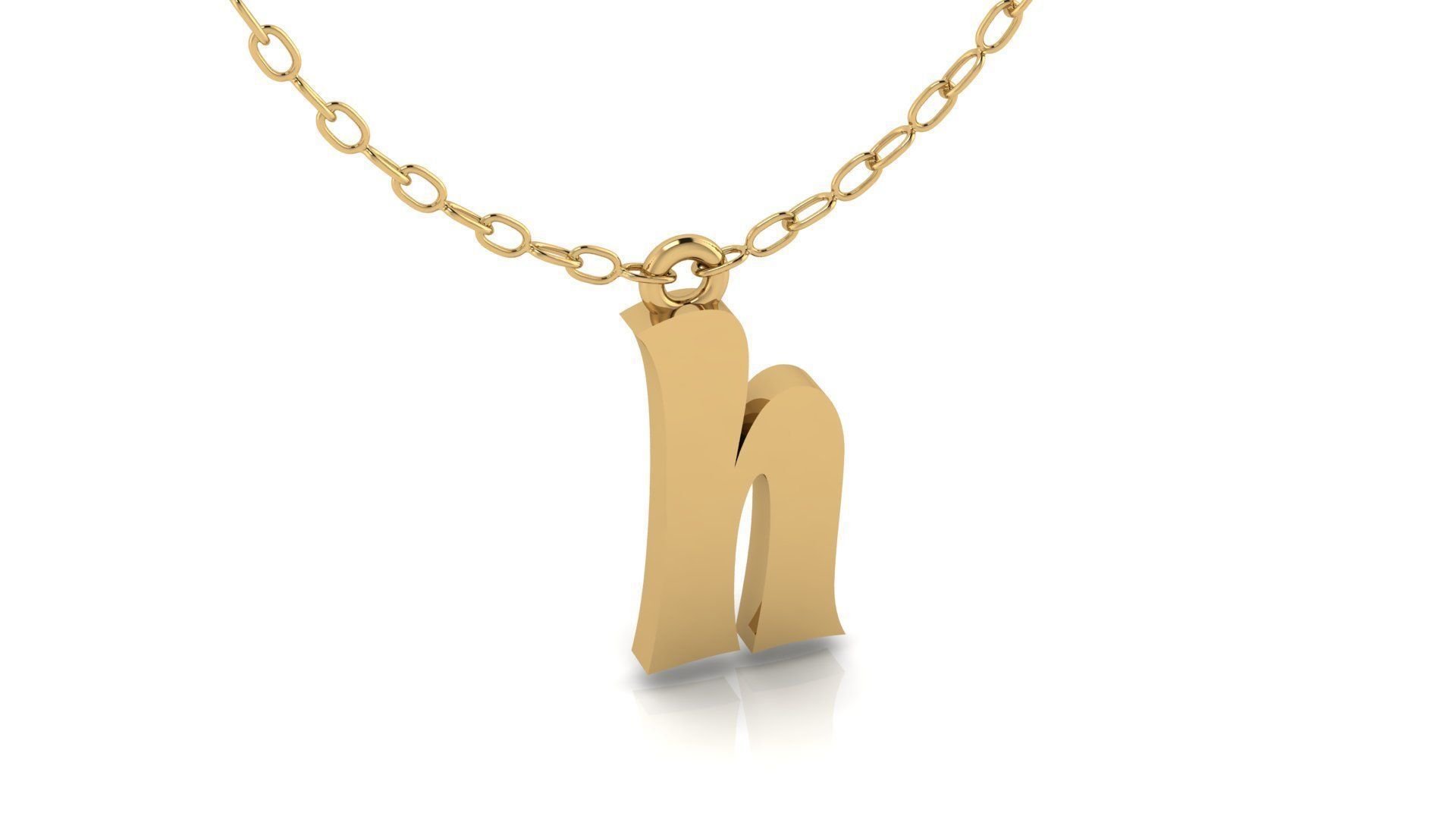 Alphabet Stylish Pendant H 3D print model_8